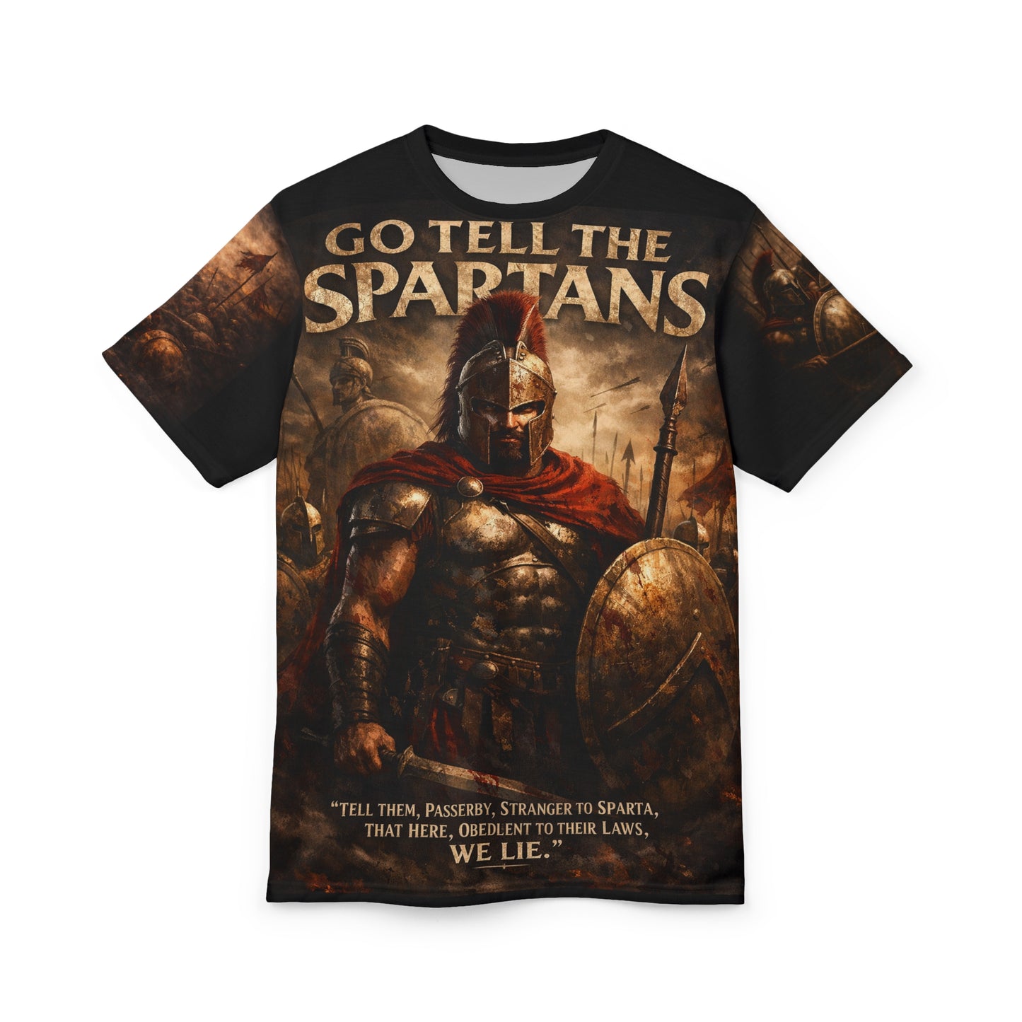 Go Tell the Spartans Tribute Tee — Thermopylae 480 BC