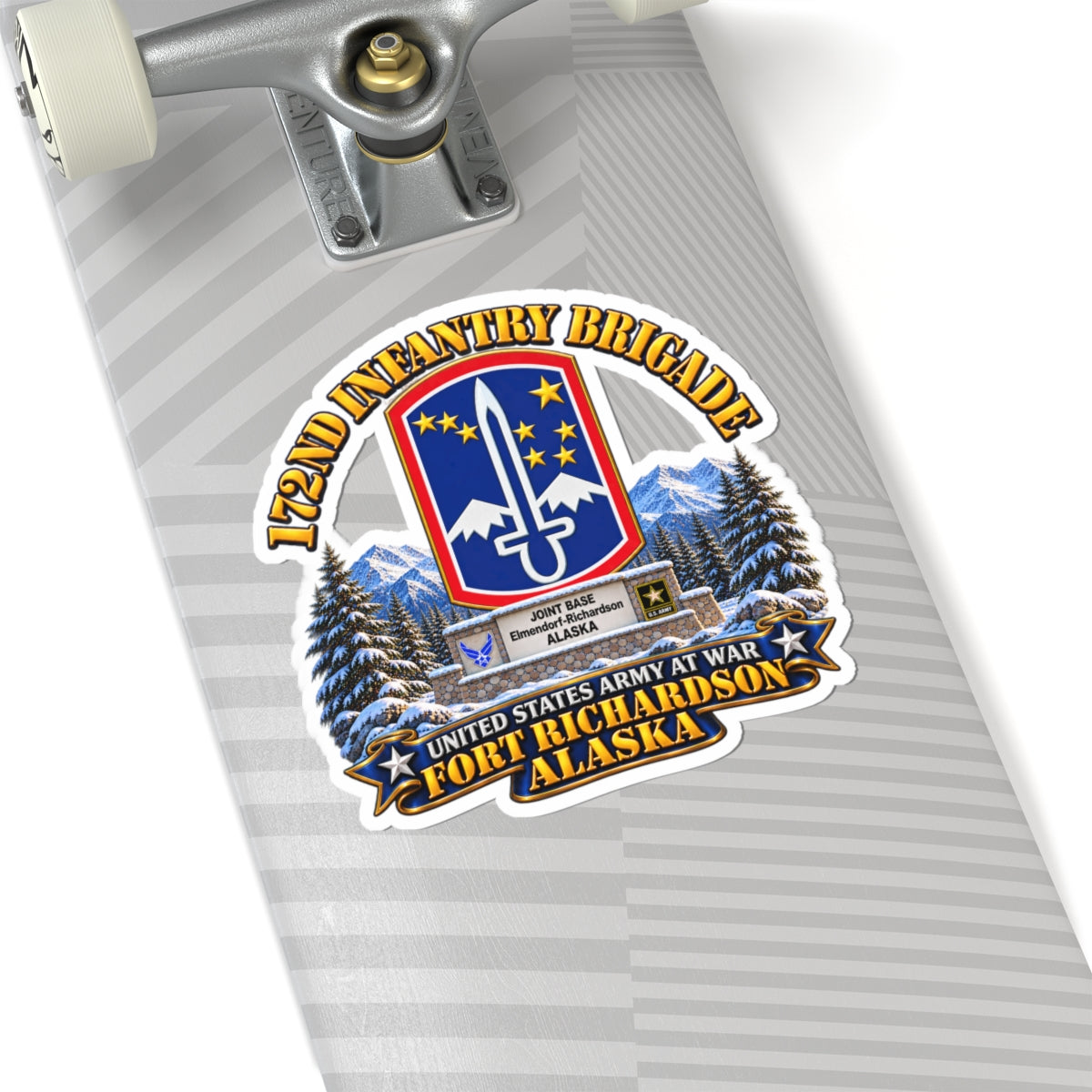 Kiss-Cut Stickers - 172nd Infantry Brigade - Ft Richardson, Alaska - 3D - Enhanced