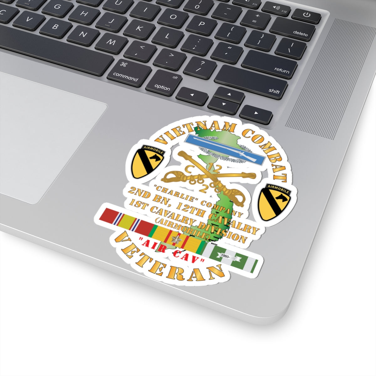 Kiss-Cut Stickers - Army - Vietnam Combat Cavalry Veteran w C Company 2nd Bn 12th Cav w CIB - 1st Cav Div X 300