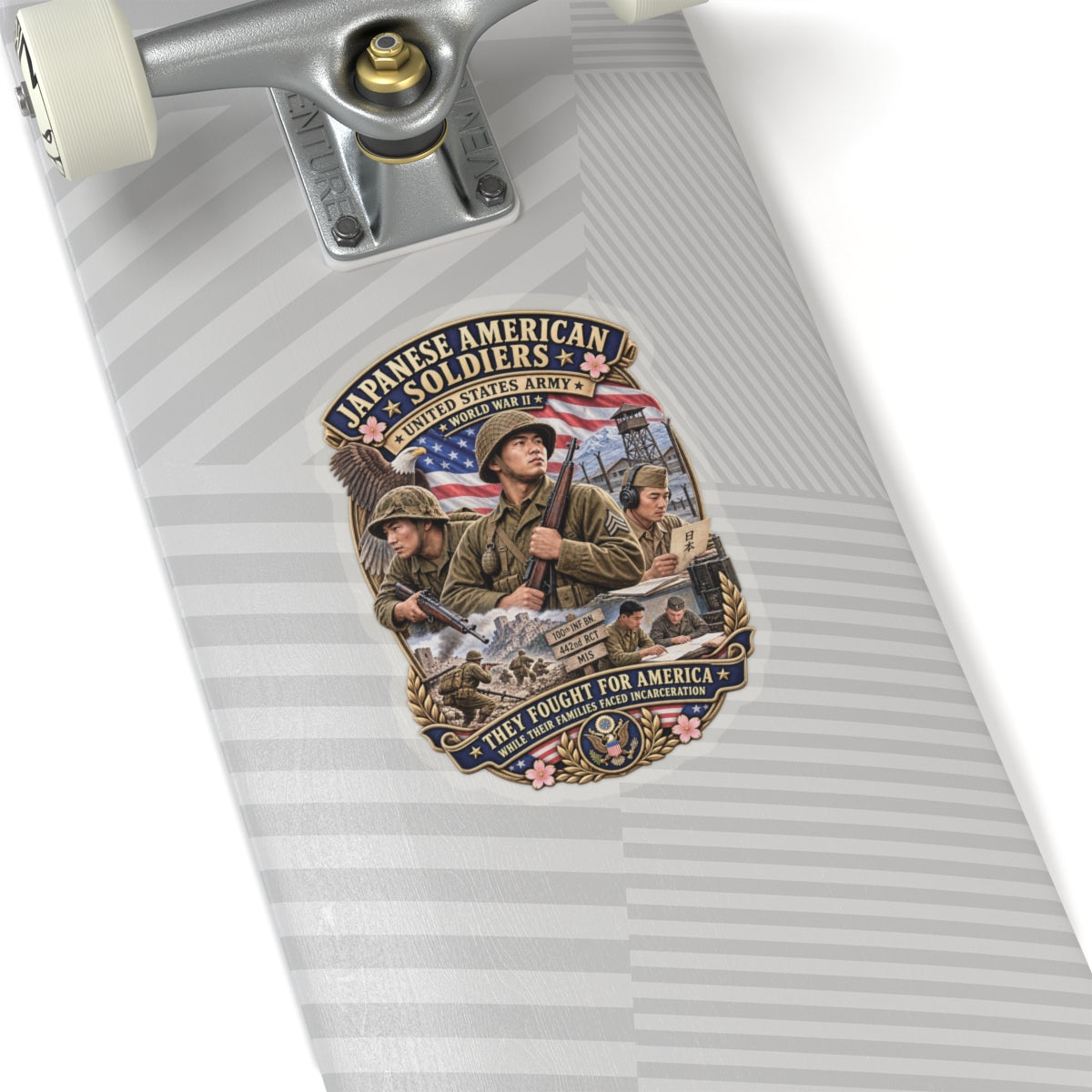 Kiss-Cut Stickers - Japanese American WWII Soldiers - 3D - Enhanced