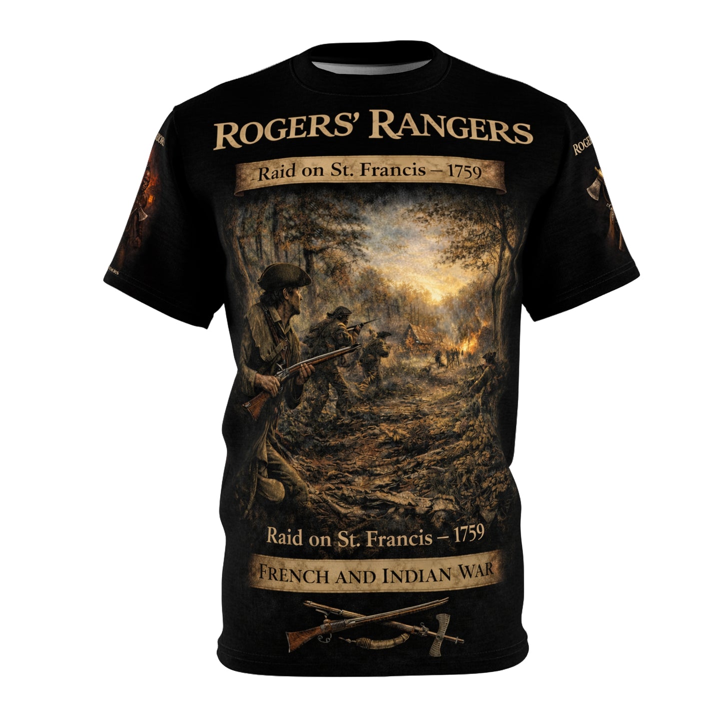 Raid on St. Francis 1759 Rogers Rangers Tribute Tee