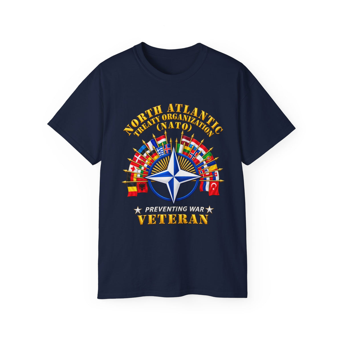 Unisex Ultra Cotton Tee - NATO - Polished NATO Veteran - with flags - 3D - Transparent