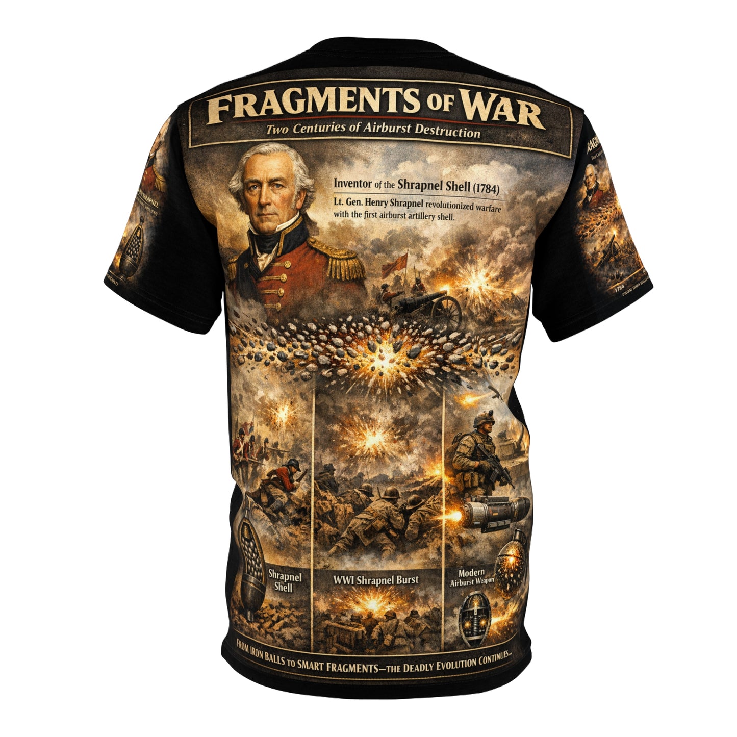 Lt Henry Shrapnel Tribute Tee — "Inventor of the Shrapnel Shell"
