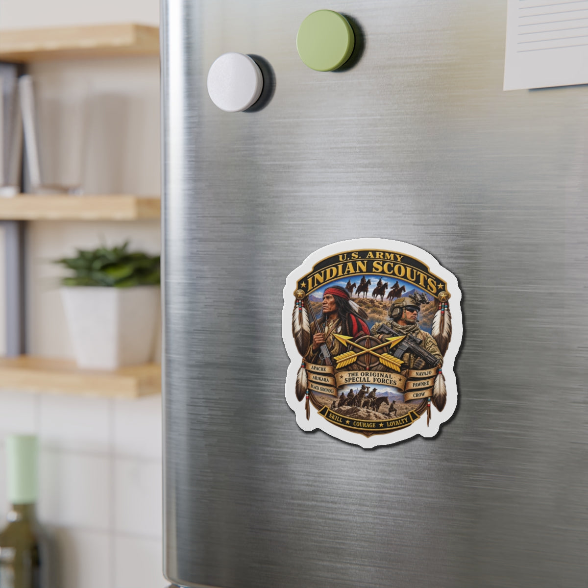 Die-Cut Magnets — United States Indian Scouts (USS) - Original Special Forces - 3D - Enhanced