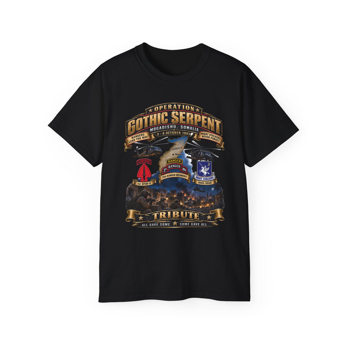 Unisex Ultra Cotton Tee - Operation Gothic Serpent - Mogadishi, Somalia - 3-6 Oct 1993 Tribute - 3D - Enhanced