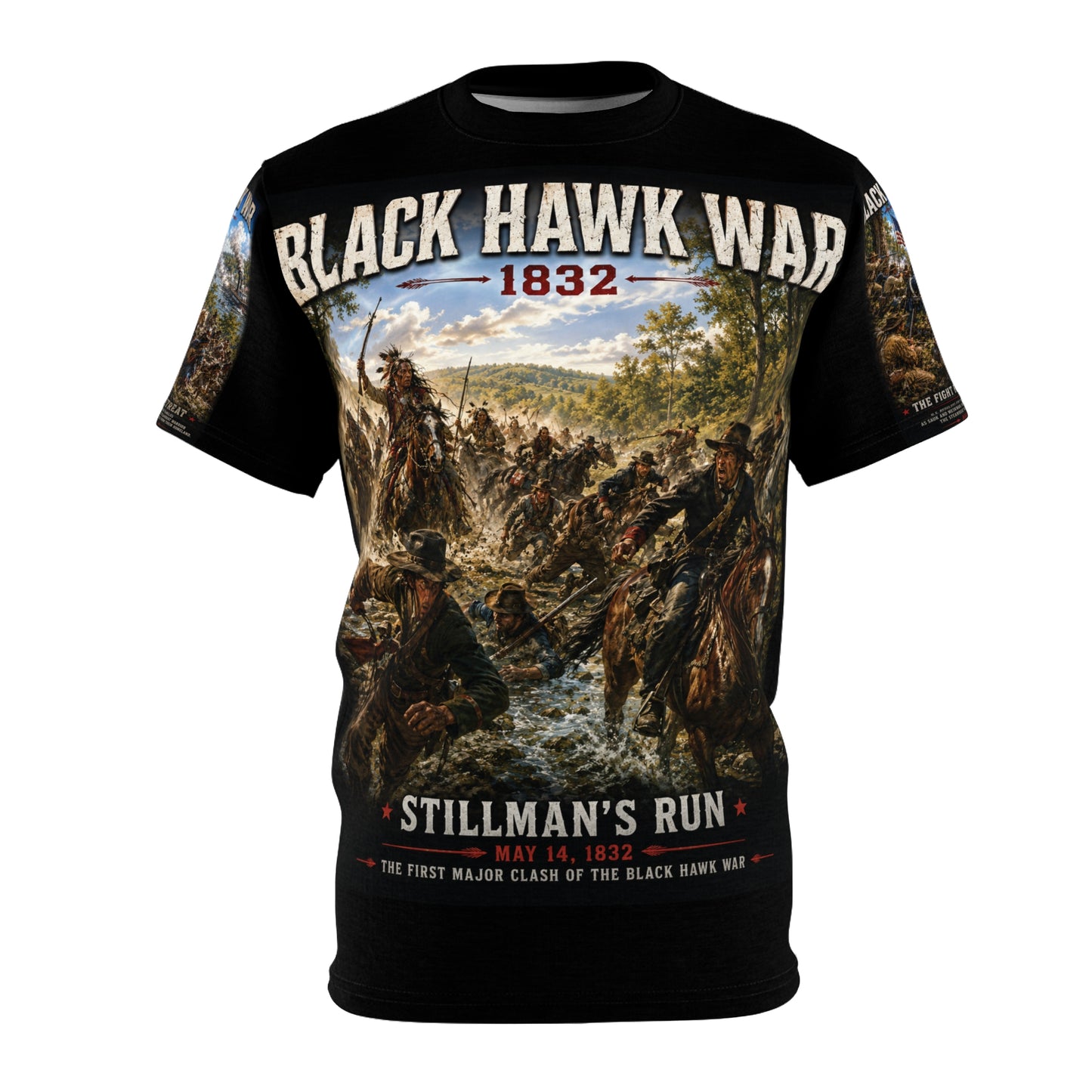 Black Hawk Wars (1832) Tribute Tee - "Struggle for Rock River Country - Illinois and Wisconsin"