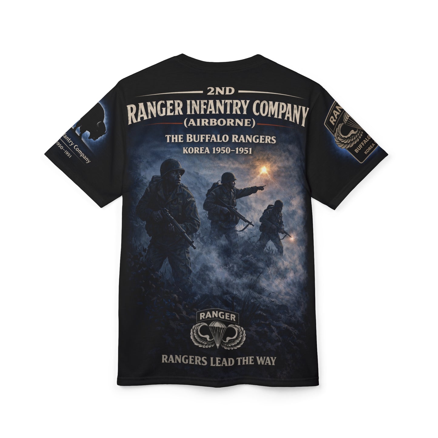 Buffalo Rangers 2nd Ranger Infantry Company (Airborne) Korean War Tribute Tee