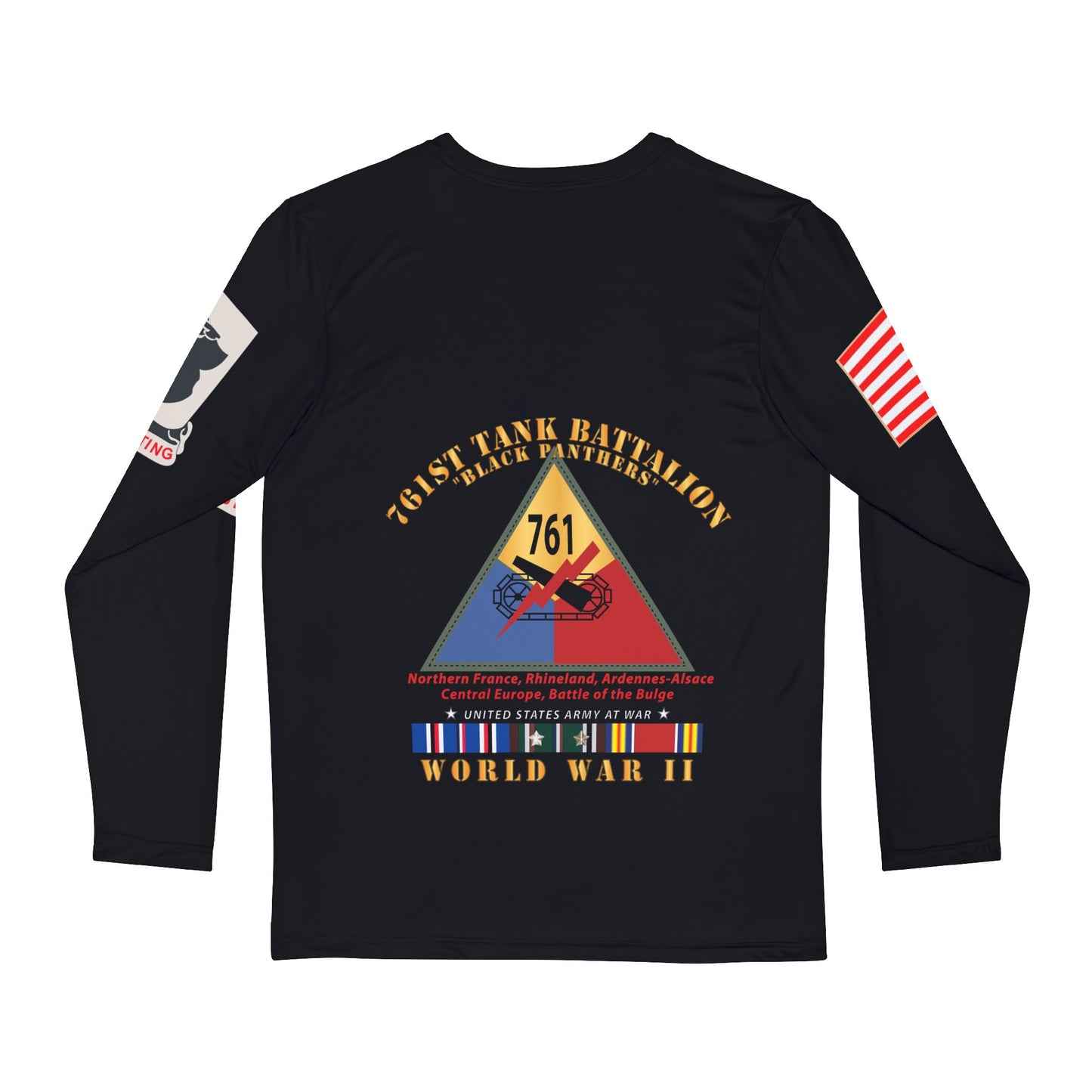 Men's Long Sleeve Shirt (AOP) - 761st Tank Battalion - WWII - Black Panthers