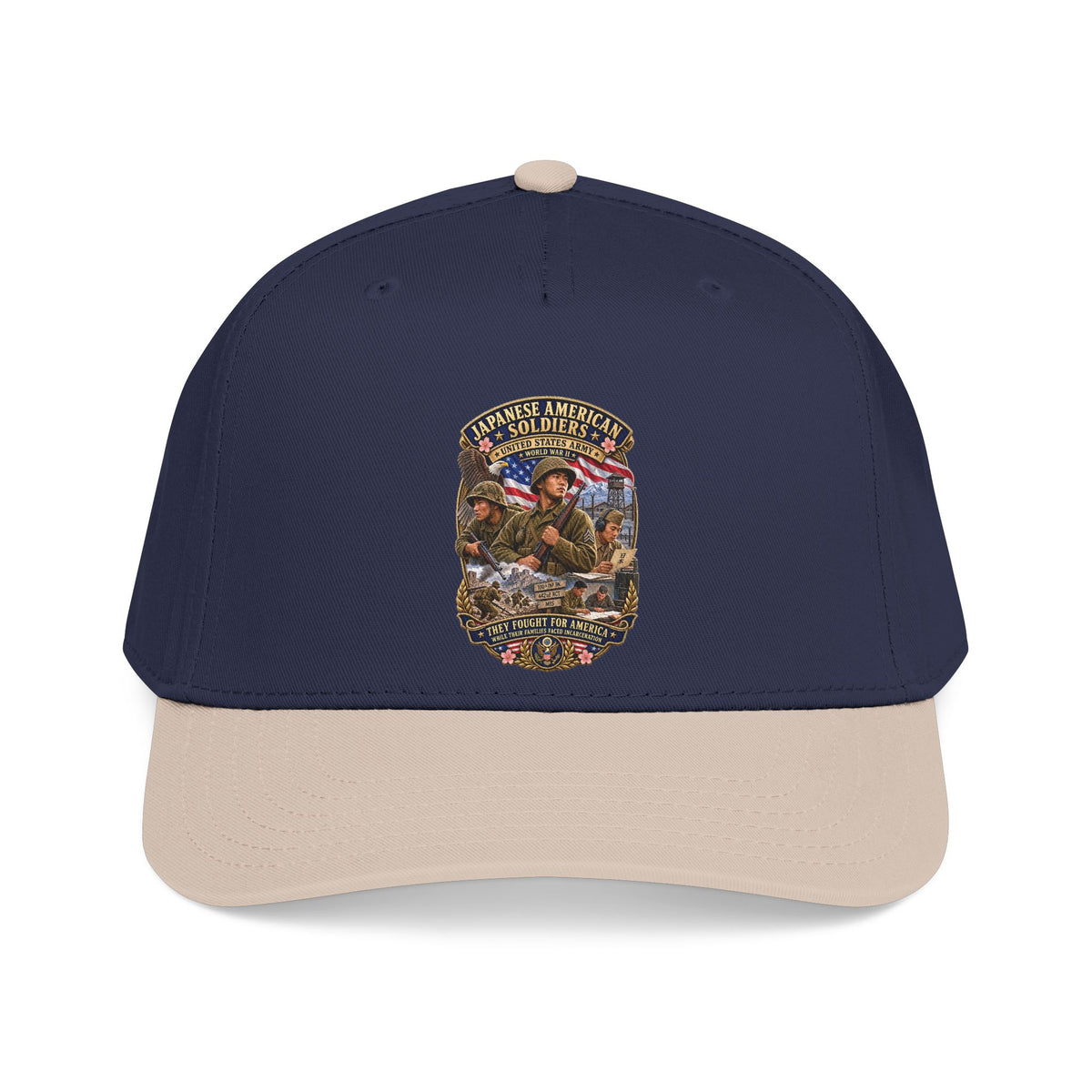 Mid Profile Baseball Cap - Japanese American WWII Soldiers - 3D - Enhanced