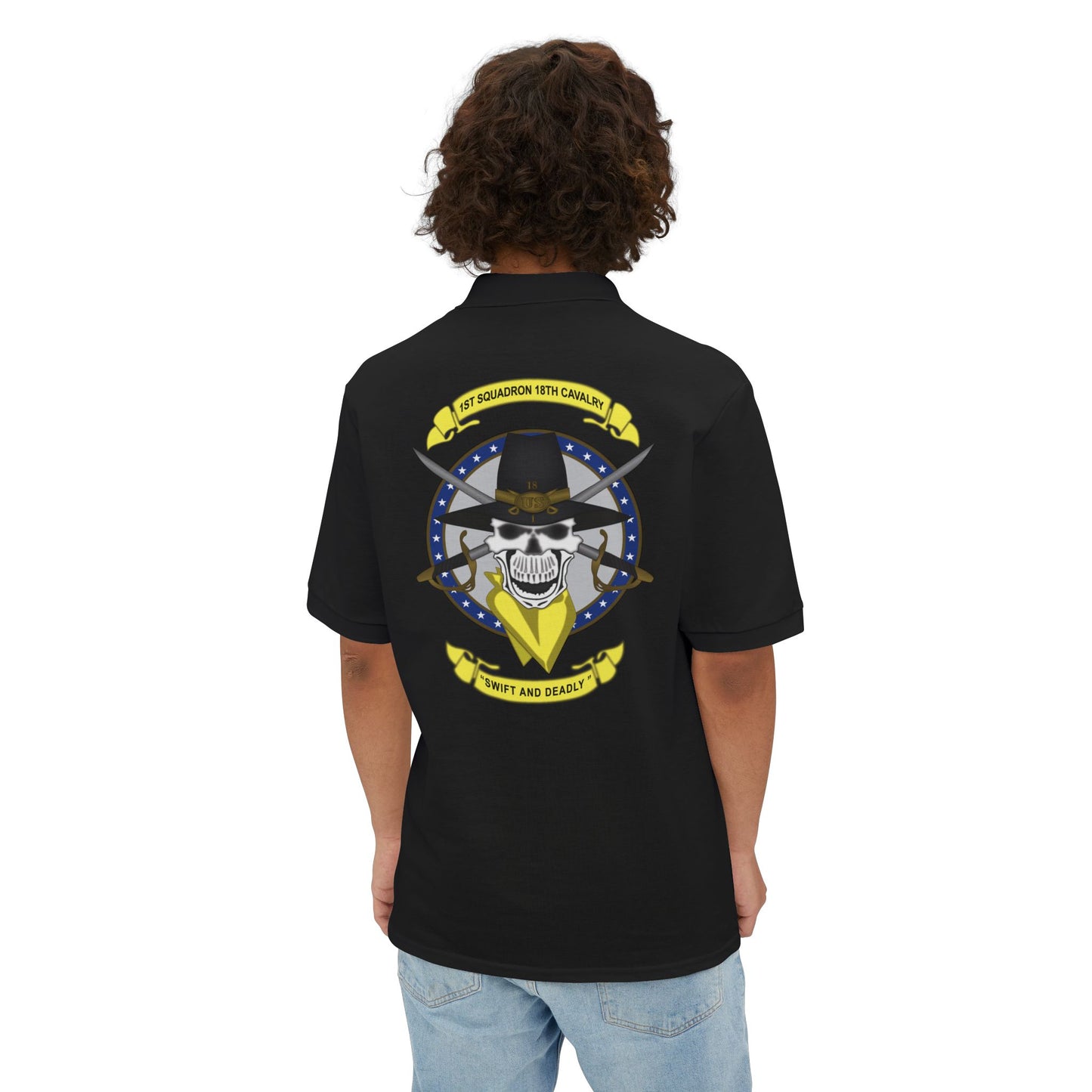 Men's Casual Piqué Polo - 1st Squadron, 18th Cavalry X 300