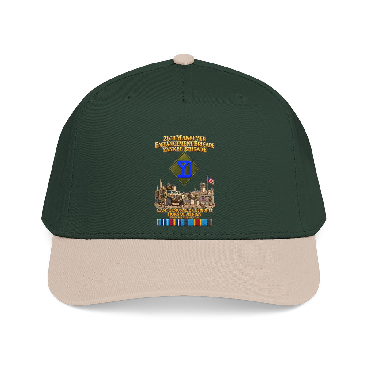 Mid Profile Baseball Cap - Army- 26th Maneuver Enhancement Brigade - Camp Lemonnier, Djibouti - Horn of Africa - CJTF - HOA - 3D - Enhanced