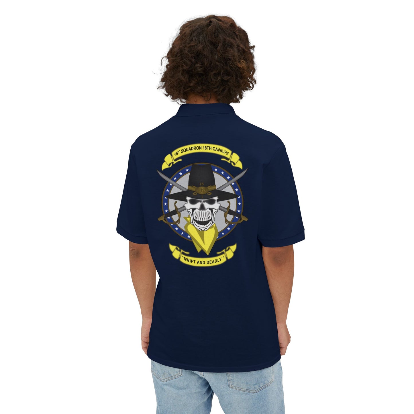 Men's Casual Piqué Polo - 1st Squadron, 18th Cavalry X 300