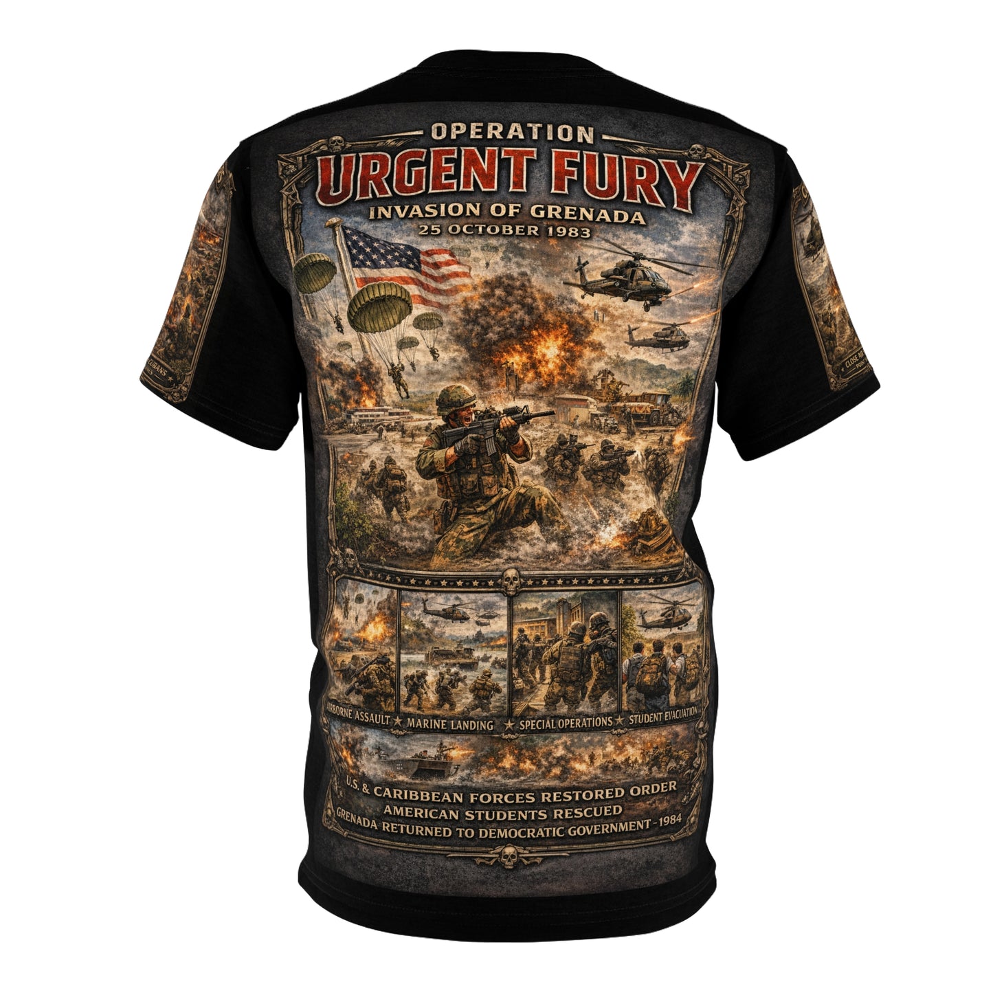 Ranger Assault — Operation Urgent Fury 1983 All-Over Print Tee