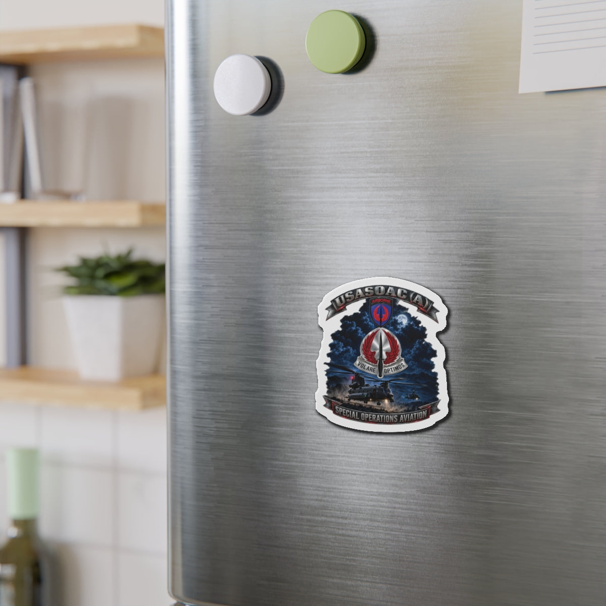 Die-Cut Magnets — USA Special Operations Aviation Command (Airborne) - SSI, DUI with Scene - 3D - Enhanced