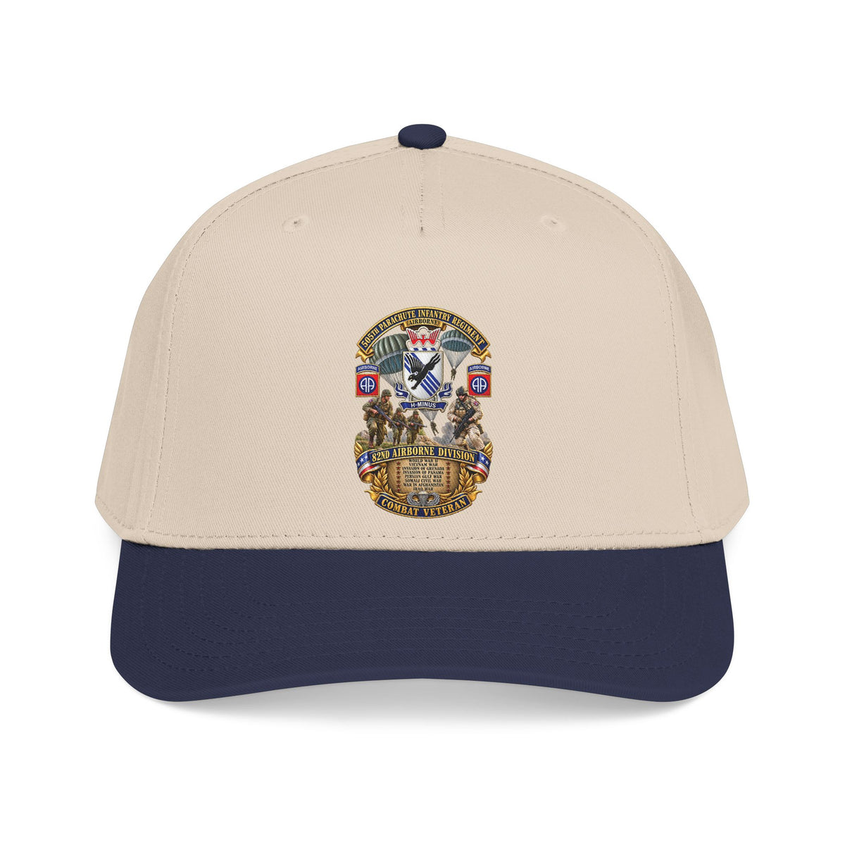 Mid Profile Baseball Cap - Army - Combat Vet w 505th PIR - 82nd Airborne  w Campaigns - Soldiers - SSI - 3D - Enhanced