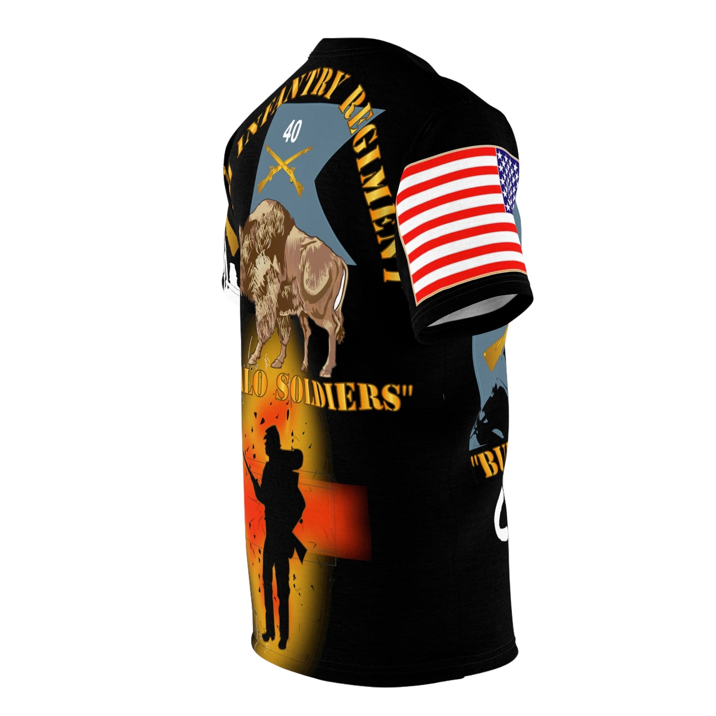 AOP - Army - 40th Infantry Regiment on Guidon with Bayonet Charge - "Buffalo Soldiers"