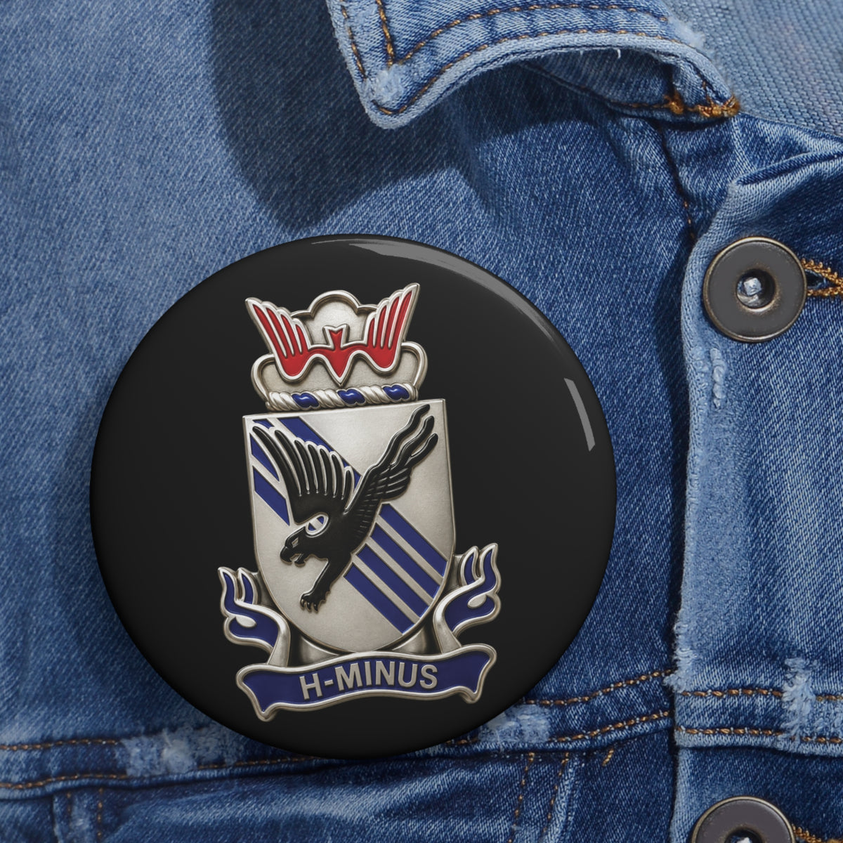 Custom Pin Buttons - Army - 505th Parachute Infantry Regiment (PIR) - DUI - 3D - Enhanced