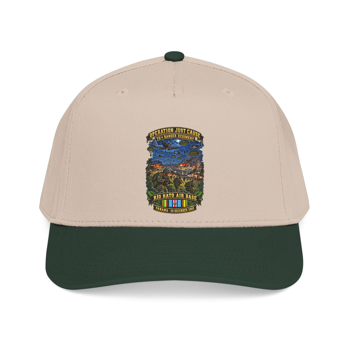 Mid Profile Baseball Cap - SOF - Operation Just Cause  - Panama Invasion 1989 - 75th Ranger Rgt - Rio Hato Air Base - 3D - Enhanced