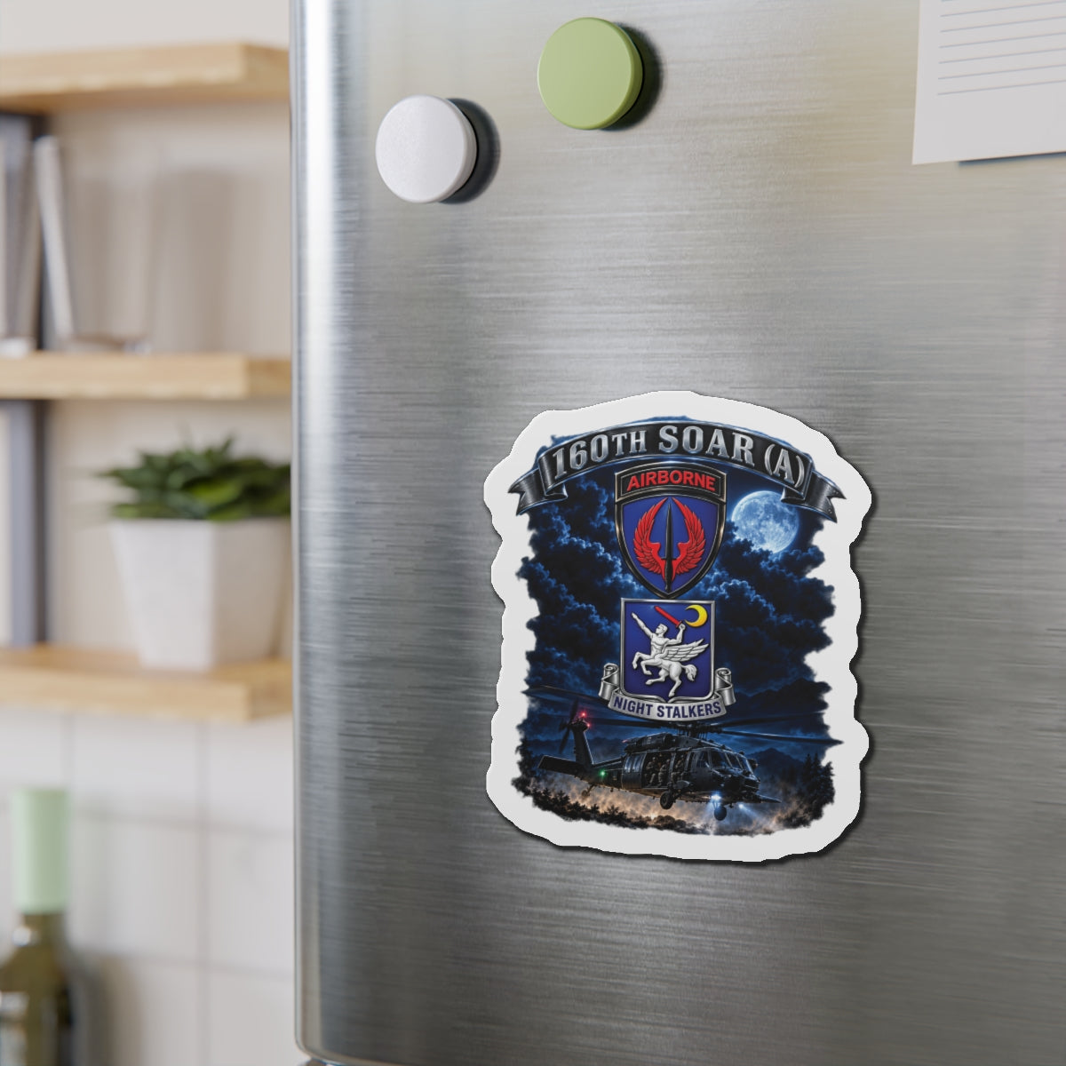 Die-Cut Magnets — USASOAC - SSI, 160th Special Operations Regiment Airborne  DUI with Scene Blackhawk - 3D - Enhanced