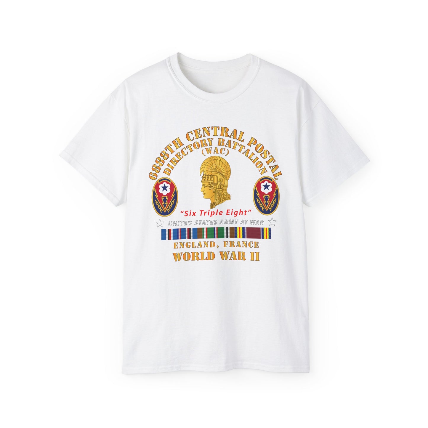 Unisex Ultra Cotton Tee - Army - 6888th Central Postal Directory Battalion - World War II Service Medals