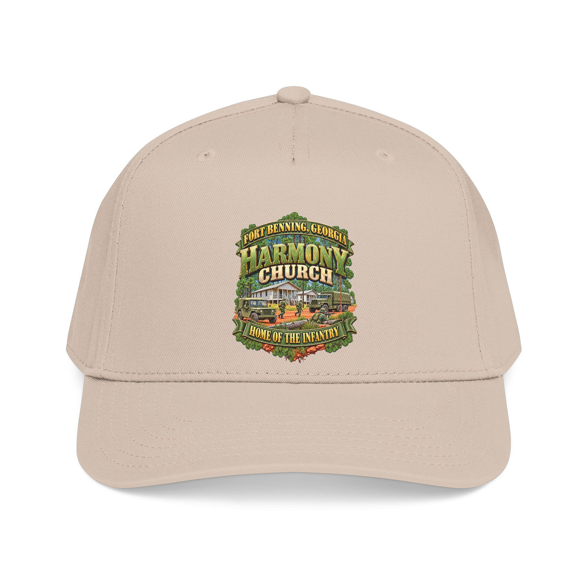 Mid Profile Baseball Cap - Fort Benning, Georgia, Harmony Church - Home of the Infantry - 3D - Enhanced