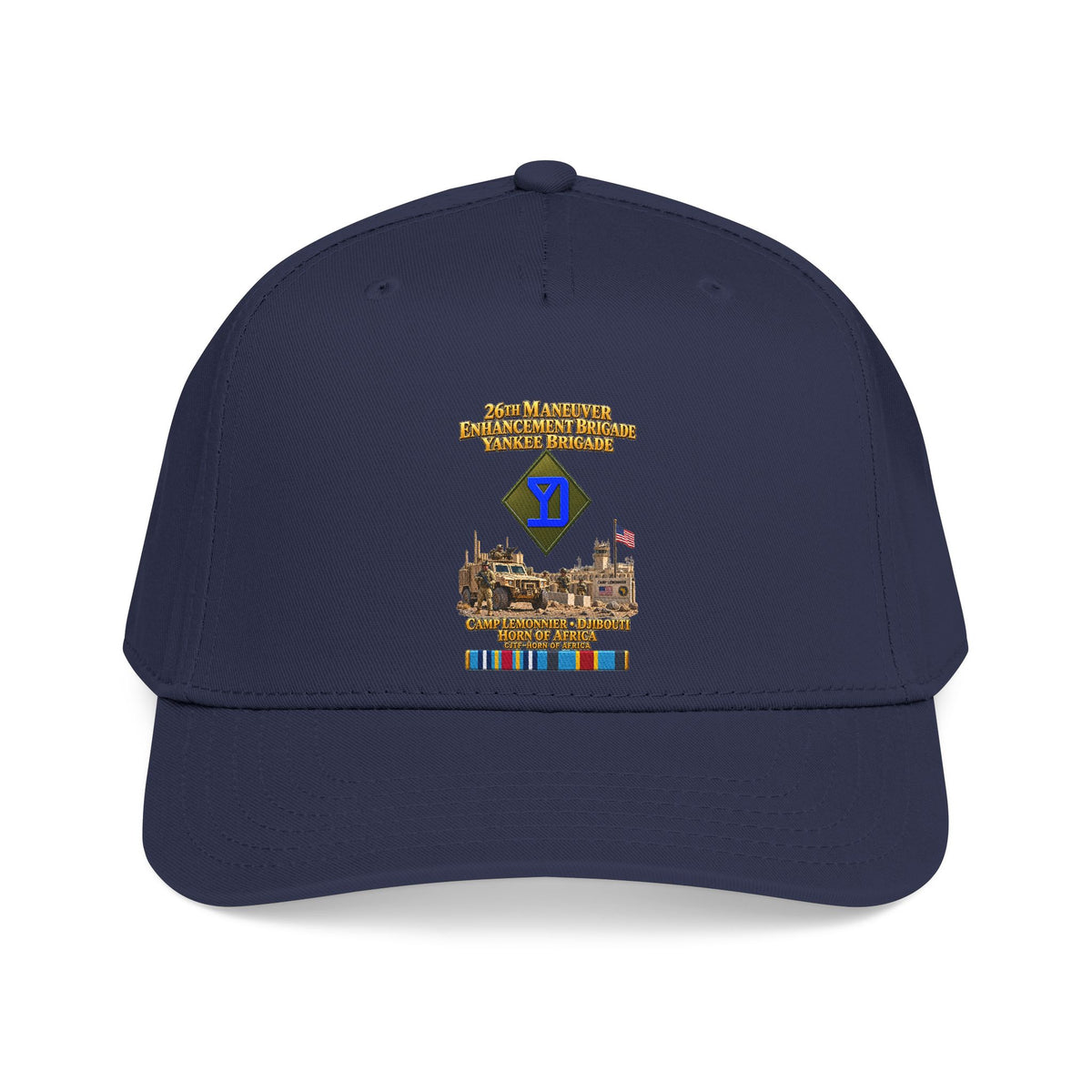 Mid Profile Baseball Cap - Army- 26th Maneuver Enhancement Brigade - Camp Lemonnier, Djibouti - Horn of Africa - CJTF - HOA - 3D - Enhanced