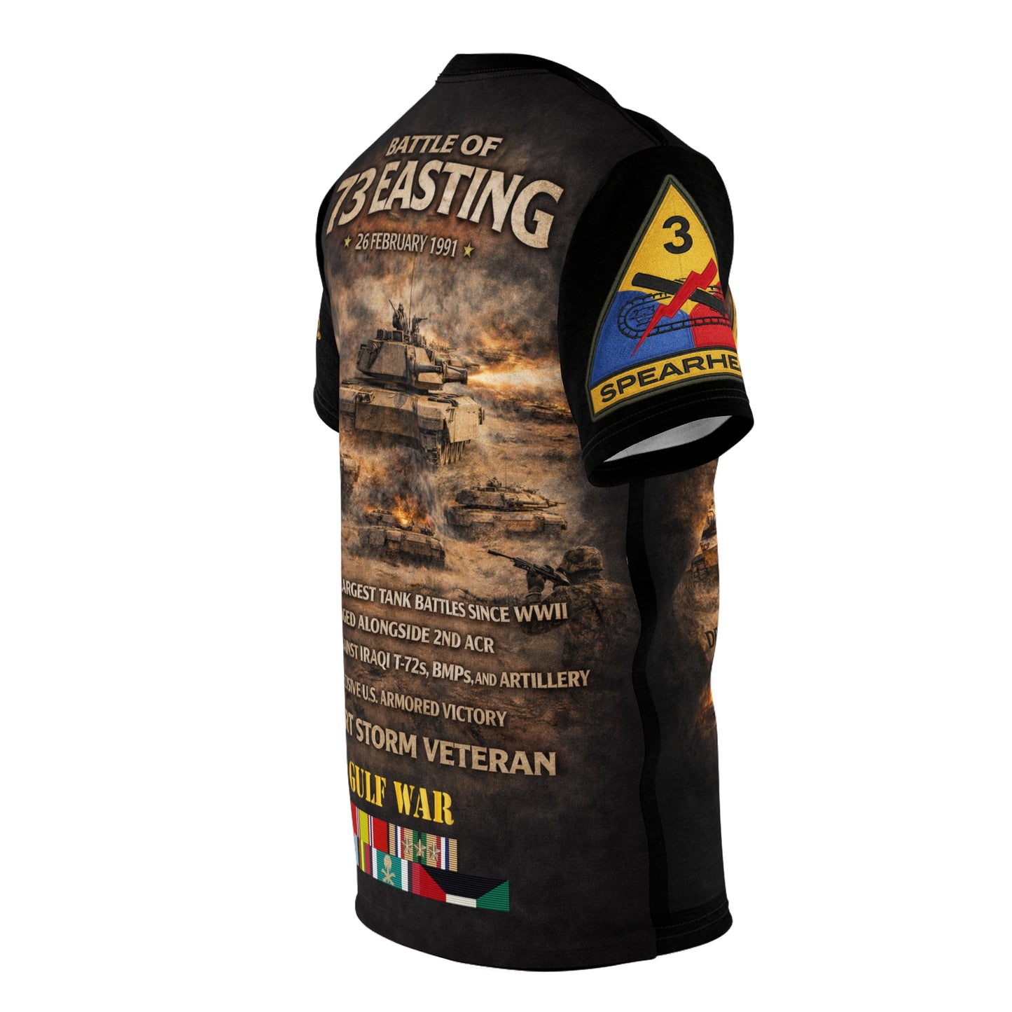 Battle of 73 Easting Veterans Tribute All-Over Print Tee — 3rd Armored Division (Spearhead)