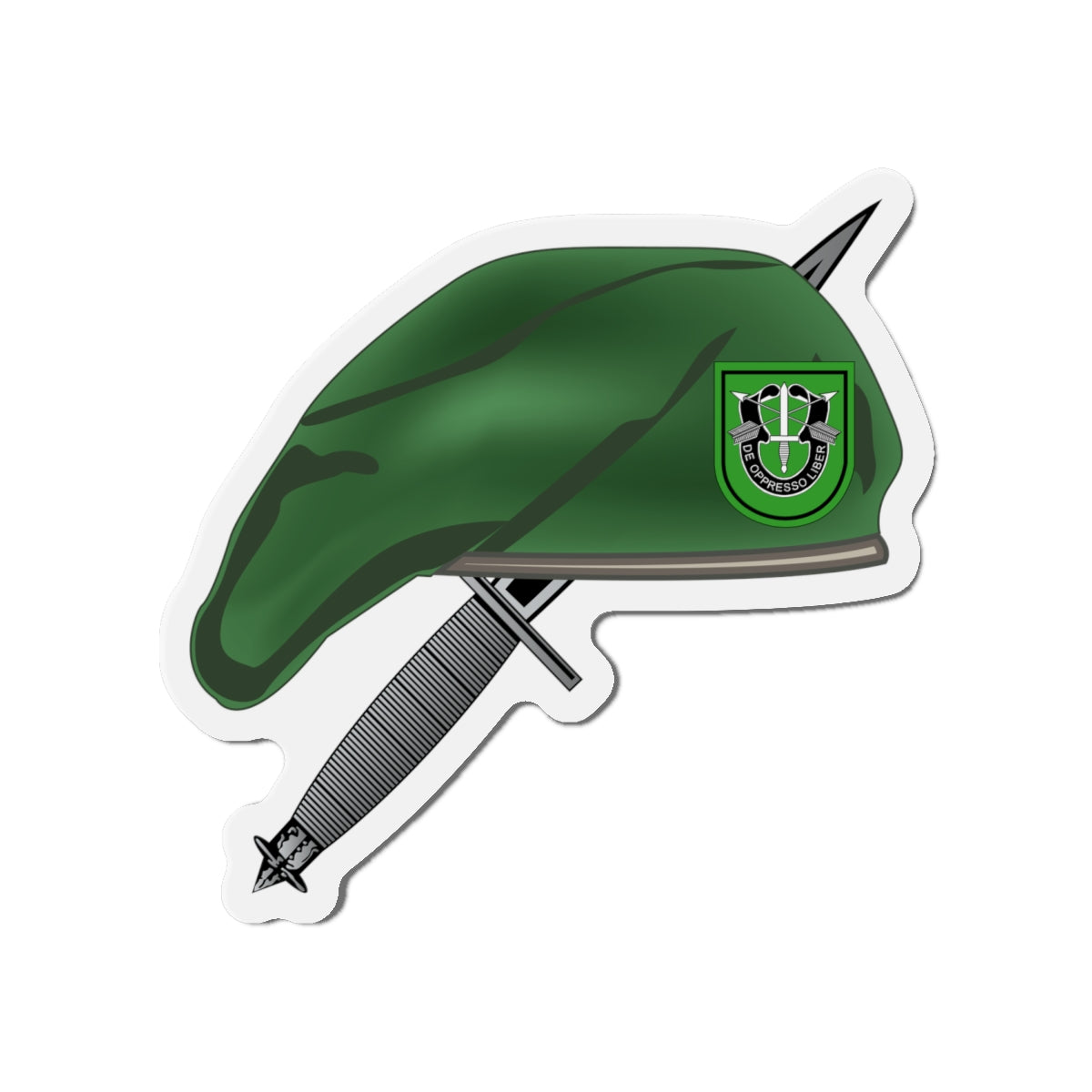Die-Cut Magnet - 10th SFG Beret with Dagger