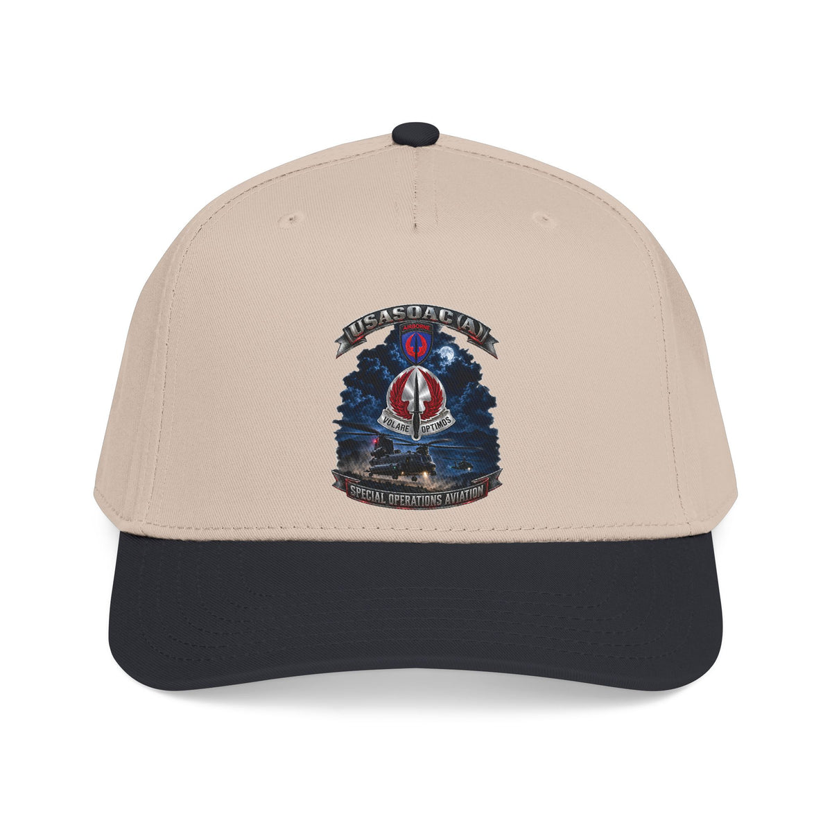 Mid Profile Baseball Cap - USA Special Operations Aviation Command (Airborne) - SSI, DUI with Scene - 3D - Enhanced