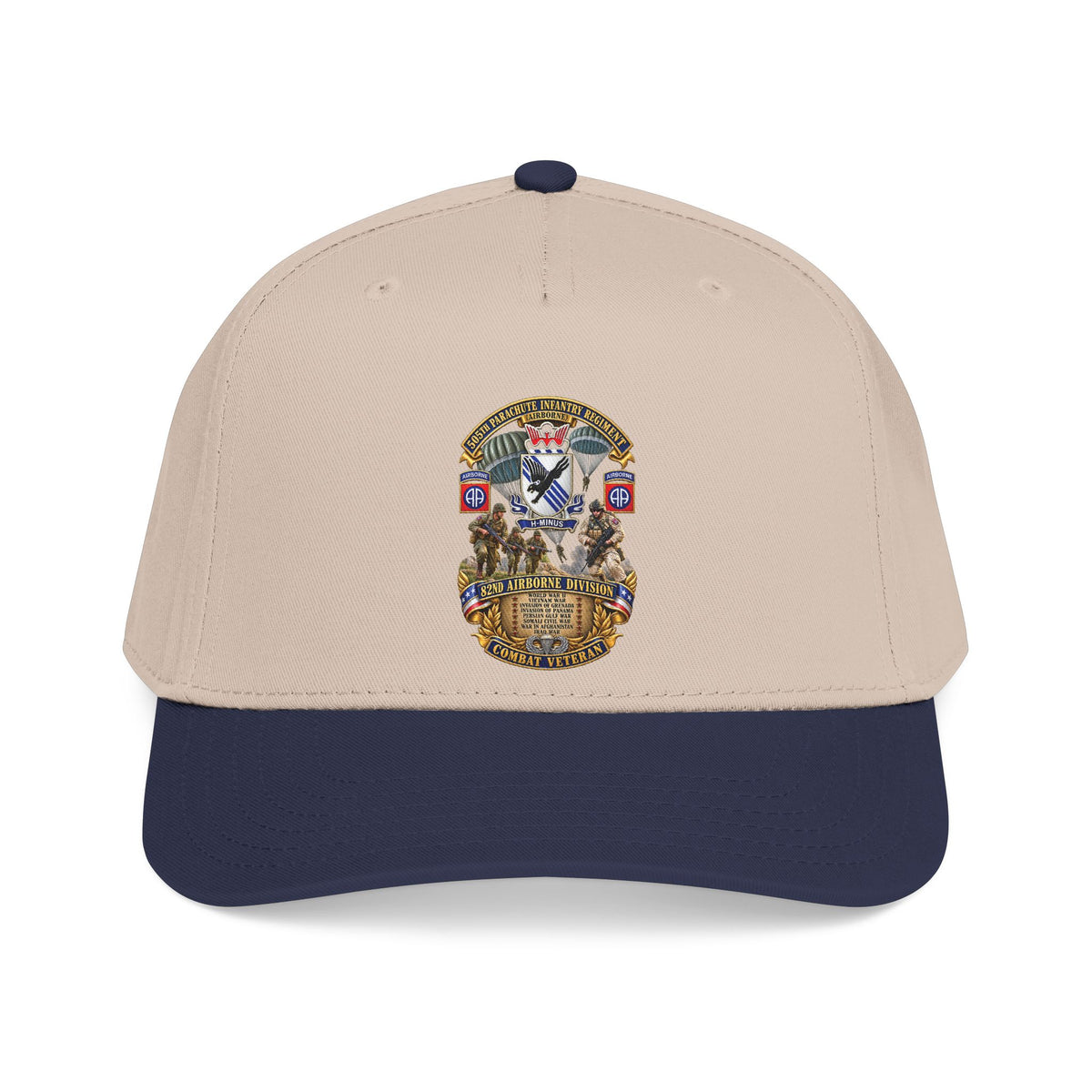 Mid Profile Baseball Cap - Army - Combat Vet w 505th PIR - 82nd Airborne  w Campaigns - Soldiers - SSI - 3D - Enhanced