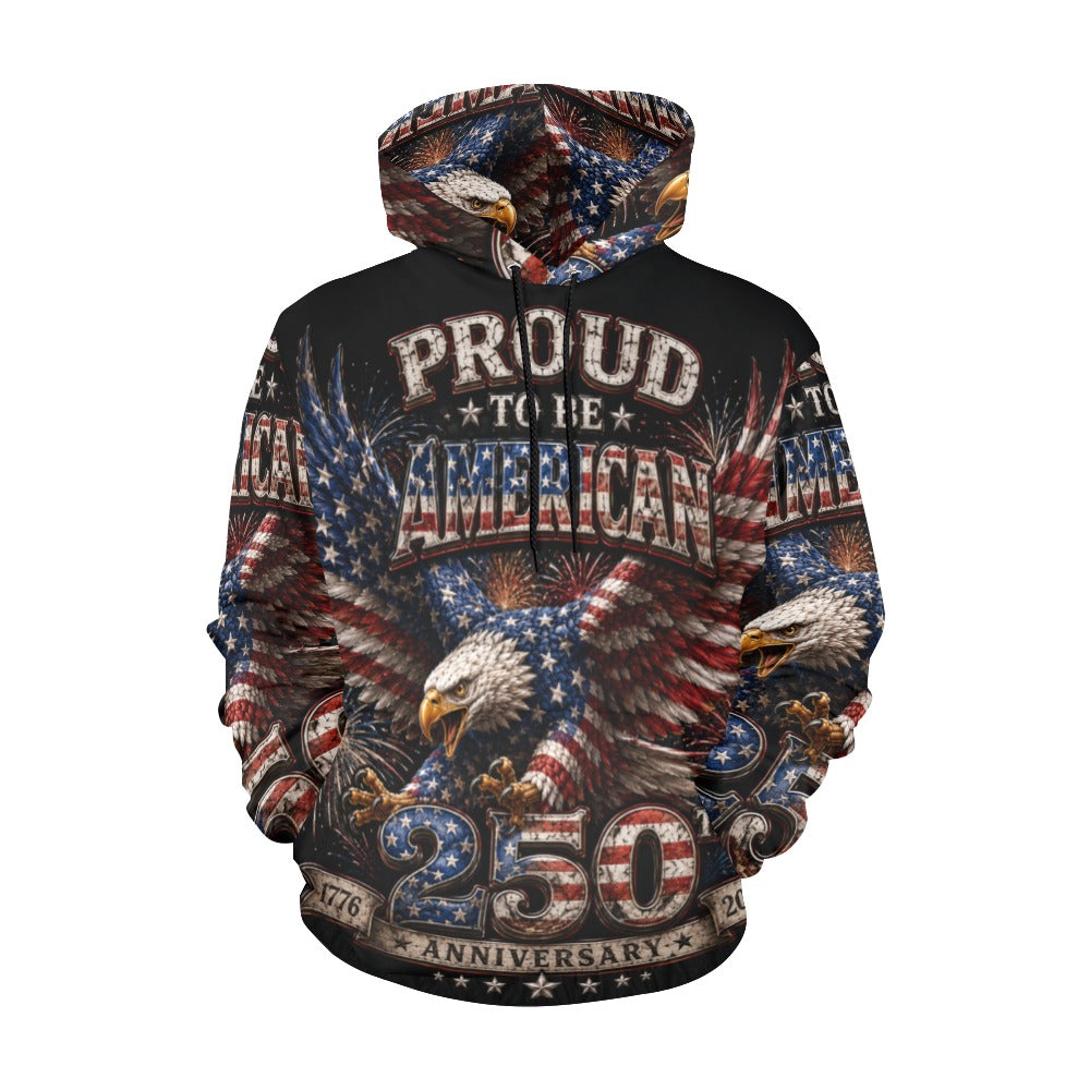 Proud to be American - 250th anniversary w Fireworks Men's All Over Print Hoodie (USA Size) (Model H13)