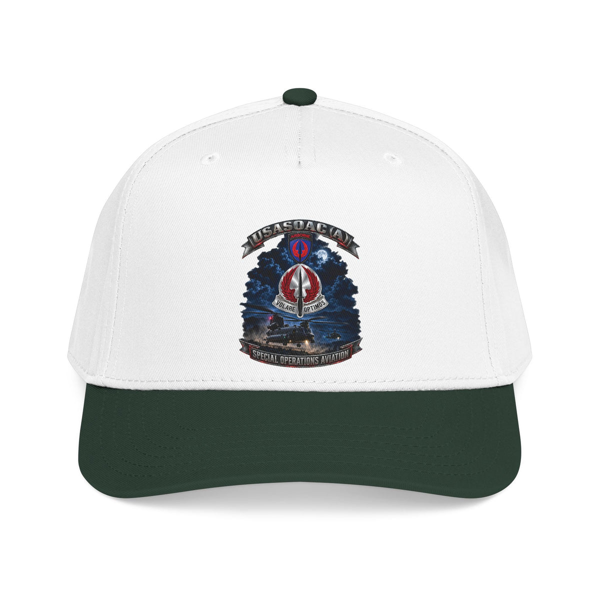 Mid Profile Baseball Cap - USA Special Operations Aviation Command (Airborne) - SSI, DUI with Scene - 3D - Enhanced