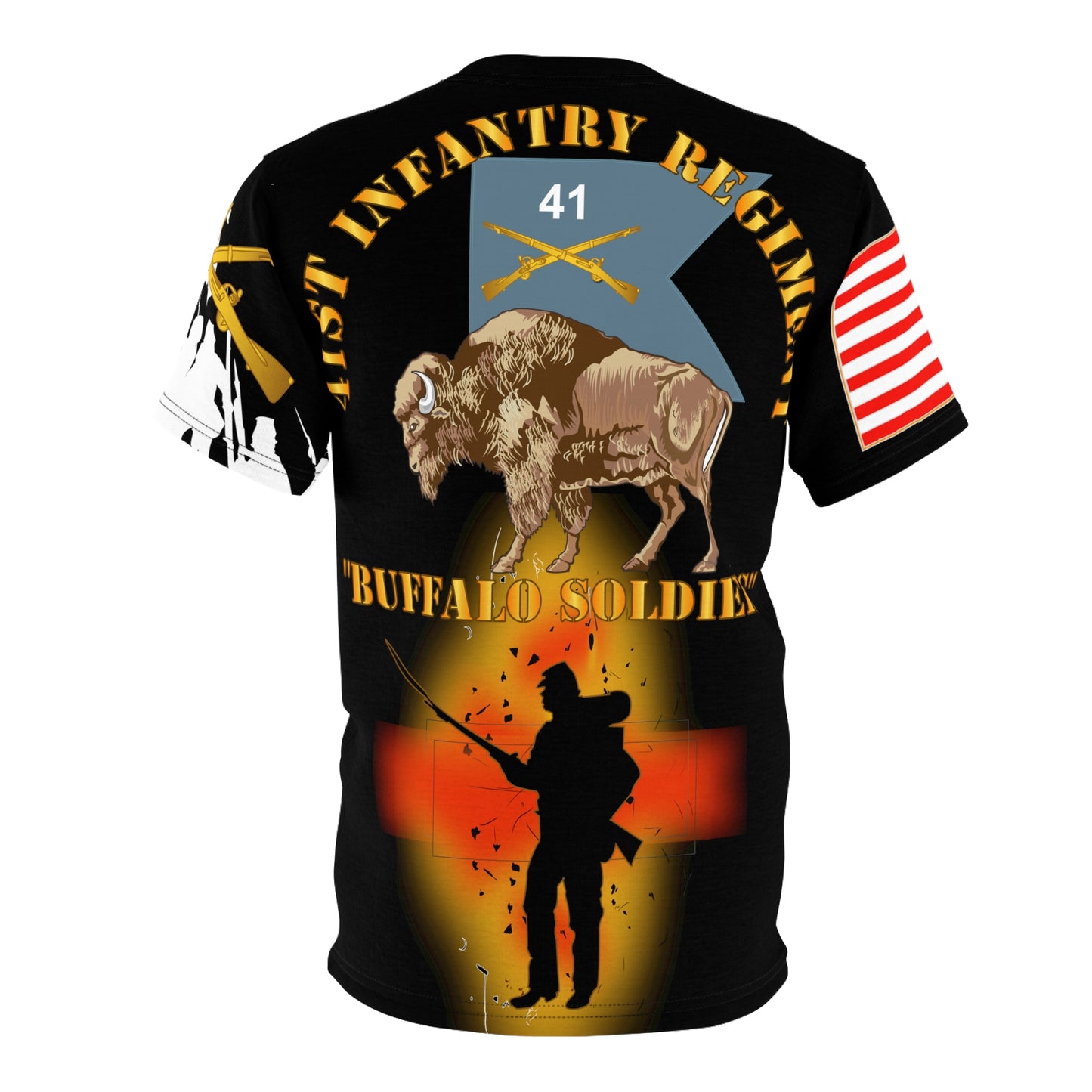 AOP - Army - 41st Infantry Regiment on Guidon with Bayonet Charge - "Buffalo Soldiers"