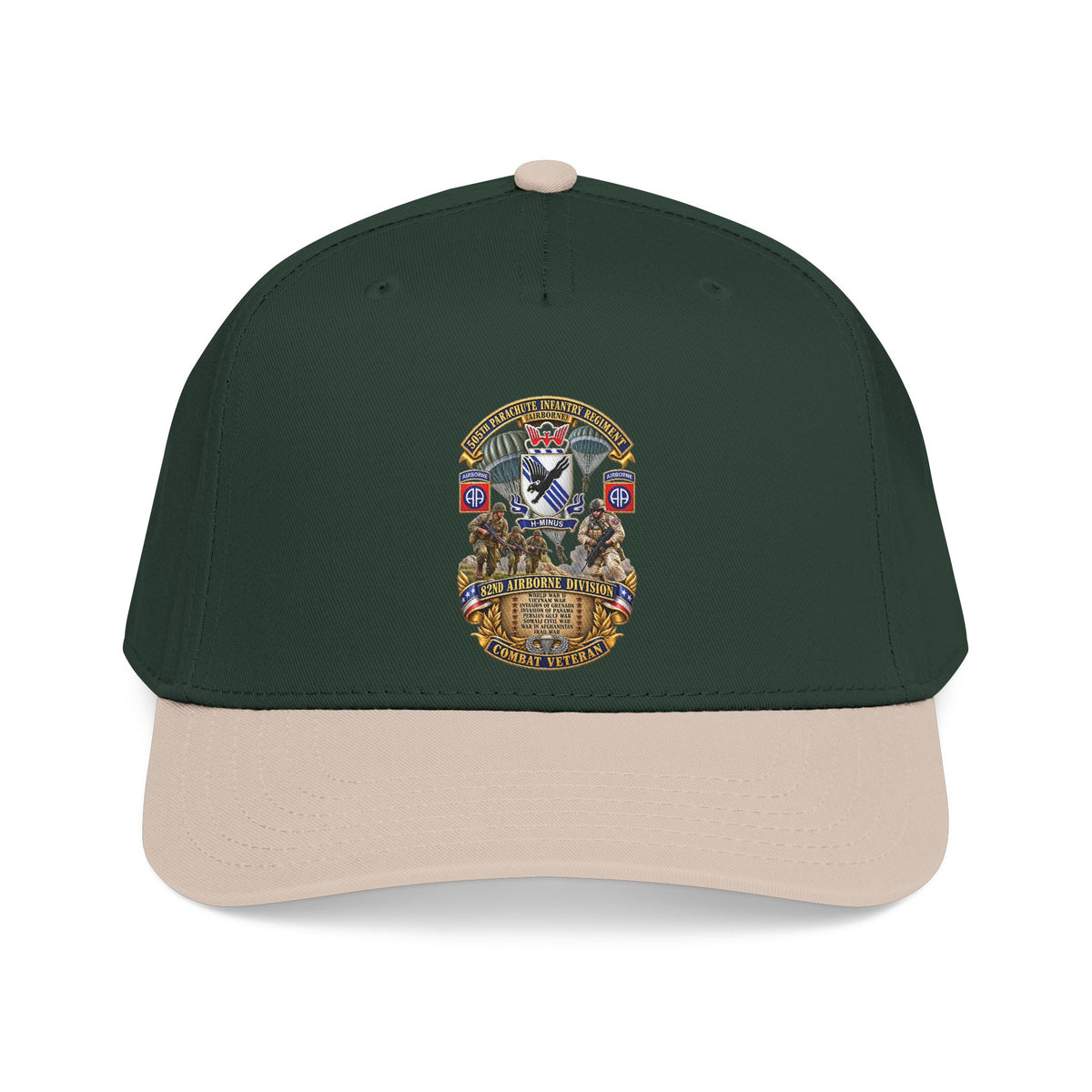 Mid Profile Baseball Cap - Army - Combat Vet w 505th PIR - 82nd Airborne  w Campaigns - Soldiers - SSI - 3D - Enhanced