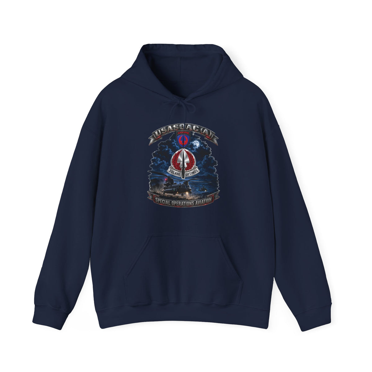 Hoodie — USA Special Operations Aviation Command (Airborne) - SSI, DUI with Scene - 3D - Enhanced