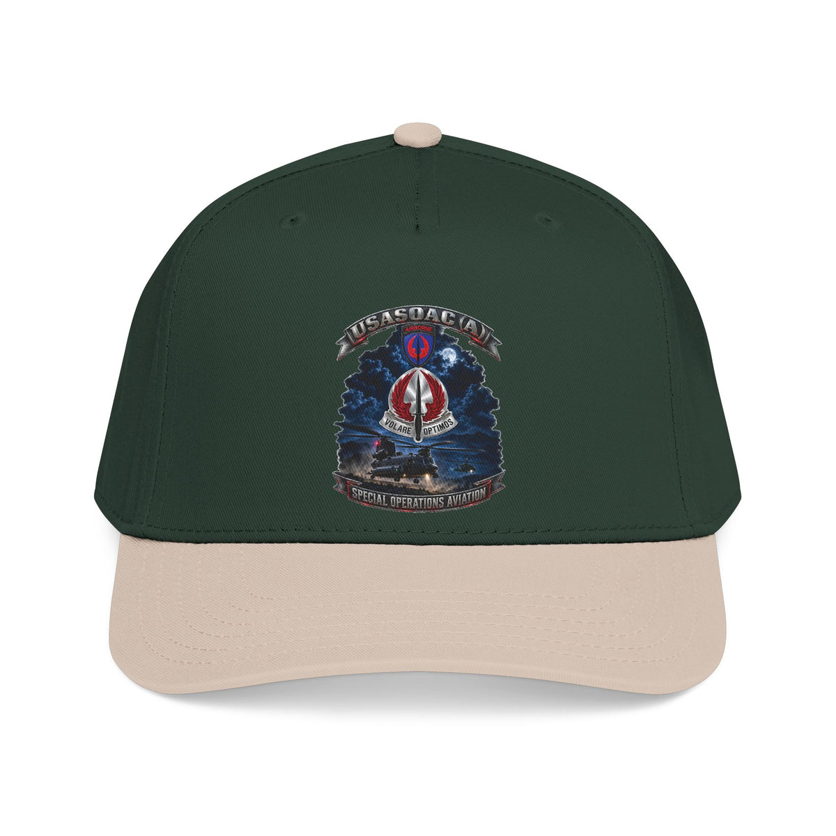 Mid Profile Baseball Cap - USA Special Operations Aviation Command (Airborne) - SSI, DUI with Scene - 3D - Enhanced