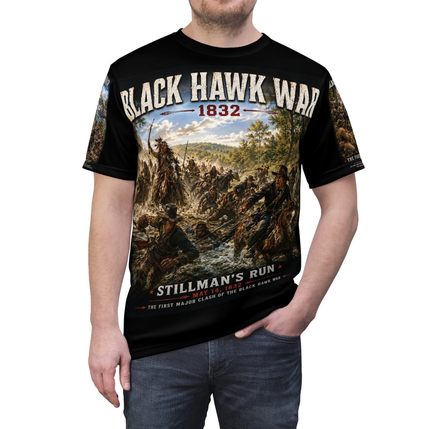 Black Hawk Wars (1832) Tribute Tee - "Struggle for Rock River Country - Illinois and Wisconsin"