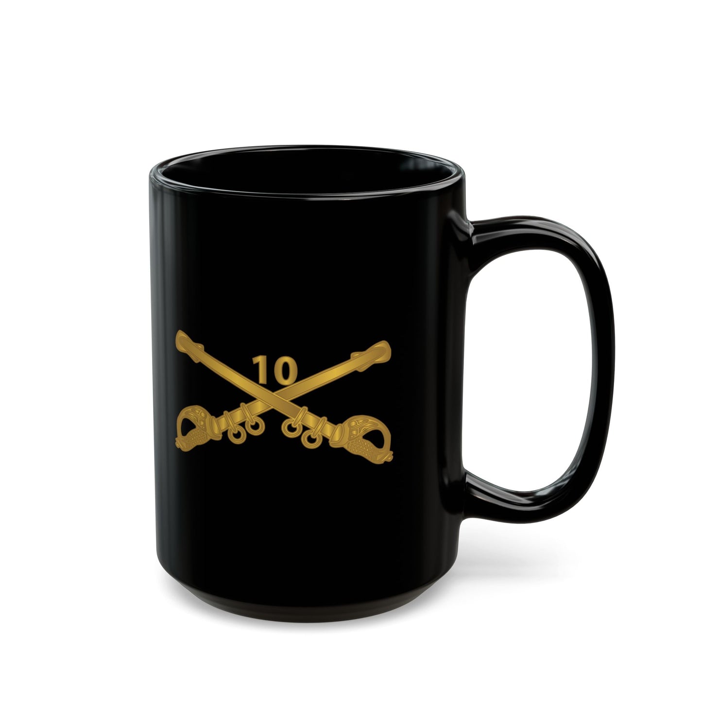 Black Mug 15oz - Army - 10th Cavalry Branch wo Txt
