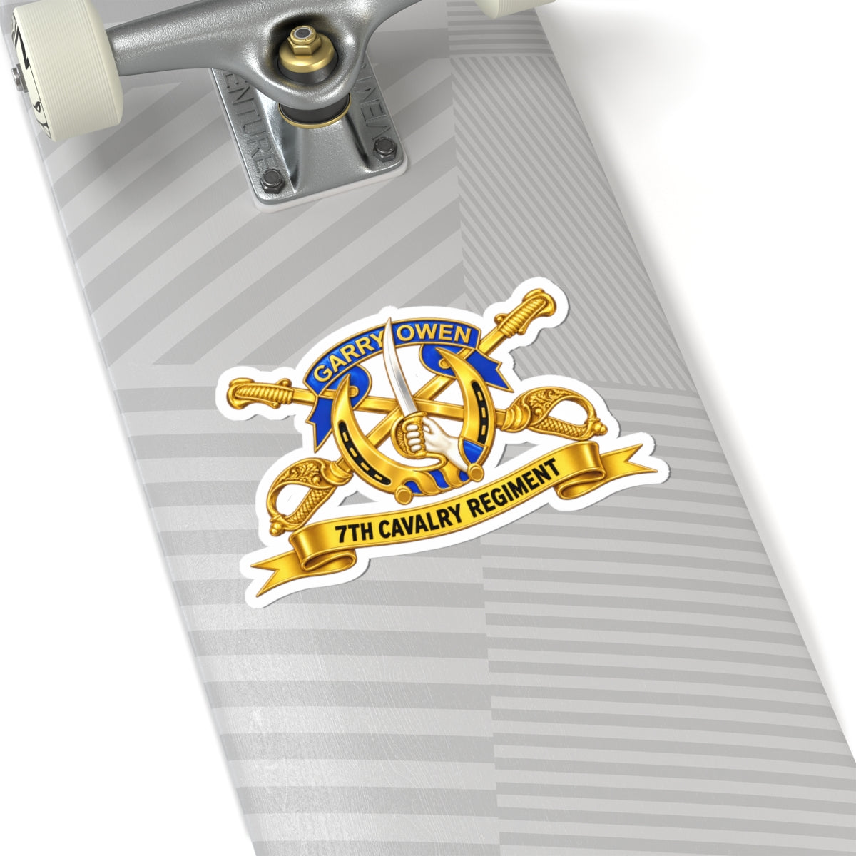 Kiss-Cut Stickers - 7th Cavalry Regiment - DUI, Br, Ribbon wo Scene - 3D - Transparent