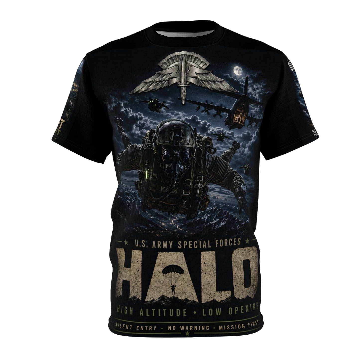 HALO Mission Tribute Tee — "Ghosts from the Sky" Special Forces Shirt