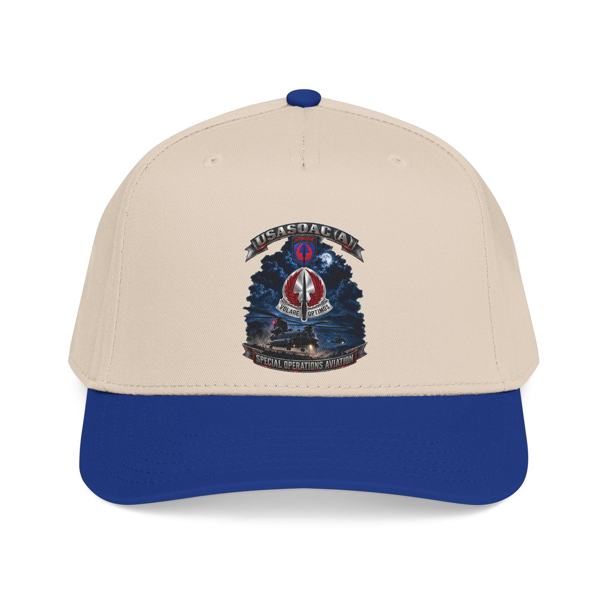 Mid Profile Baseball Cap - USA Special Operations Aviation Command (Airborne) - SSI, DUI with Scene - 3D - Enhanced