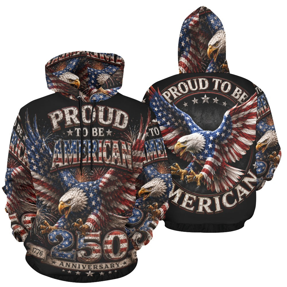 Proud to be American - 250th anniversary w Fireworks Men's All Over Print Hoodie (USA Size) (Model H13)