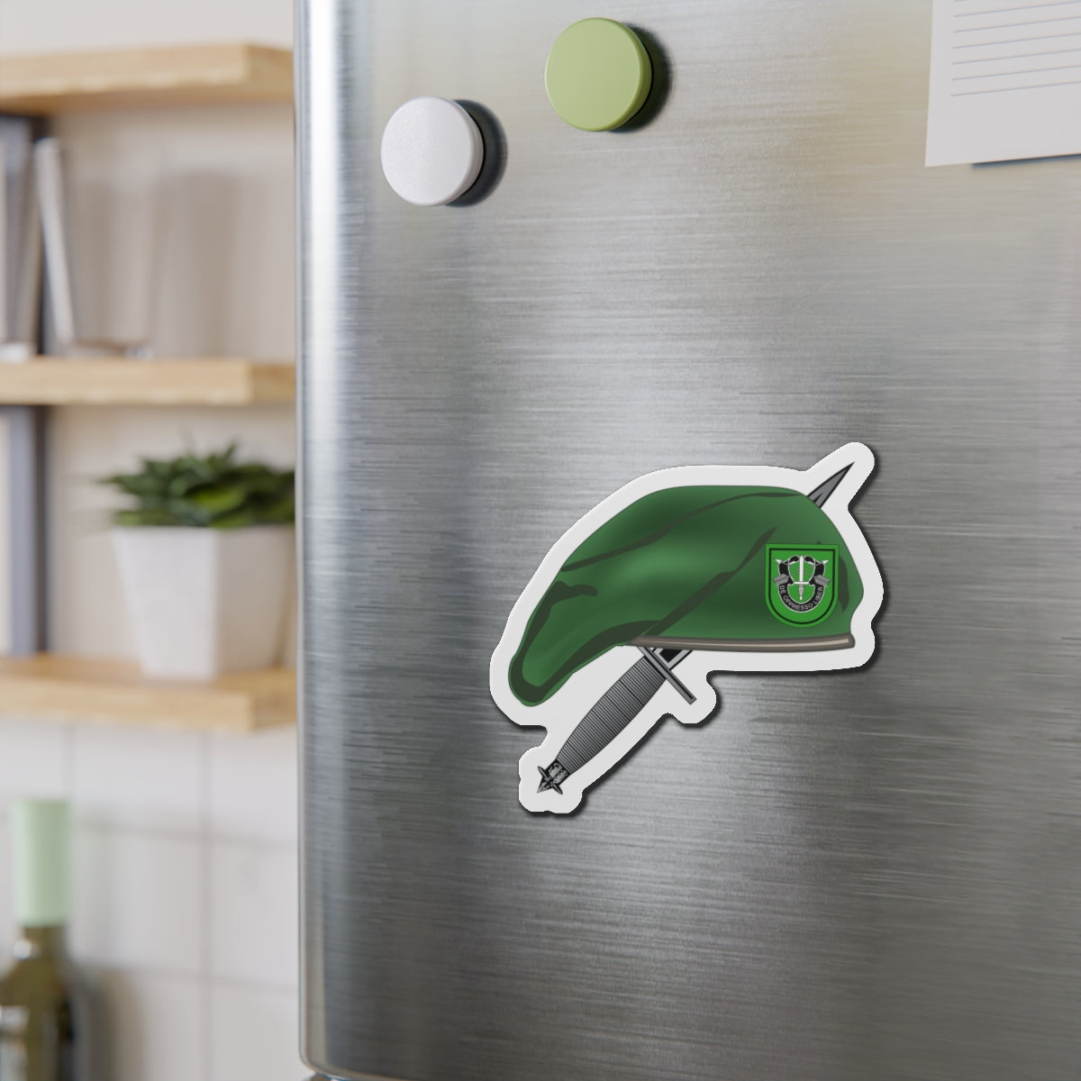 Die-Cut Magnet - 10th SFG Beret with Dagger