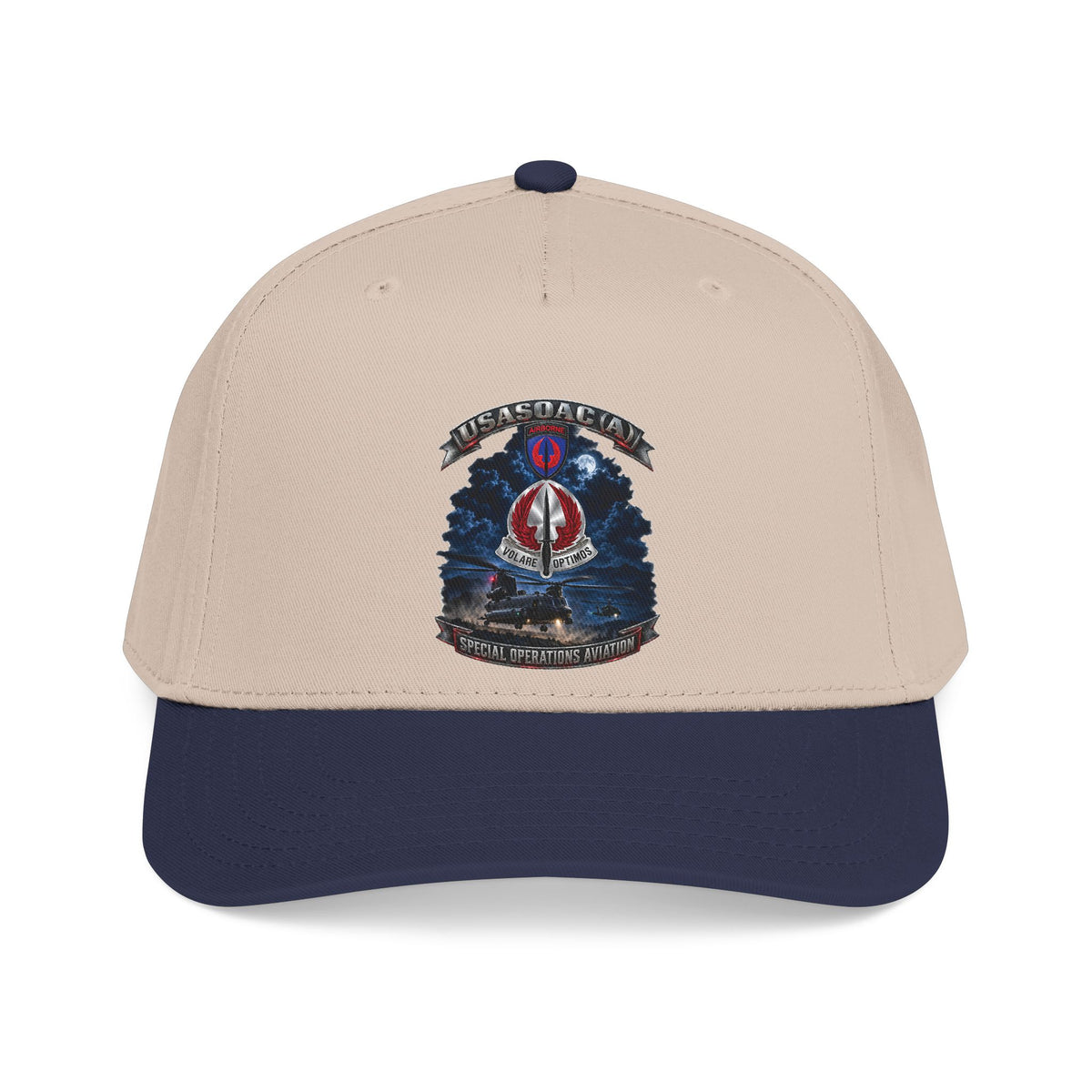 Mid Profile Baseball Cap - USA Special Operations Aviation Command (Airborne) - SSI, DUI with Scene - 3D - Enhanced