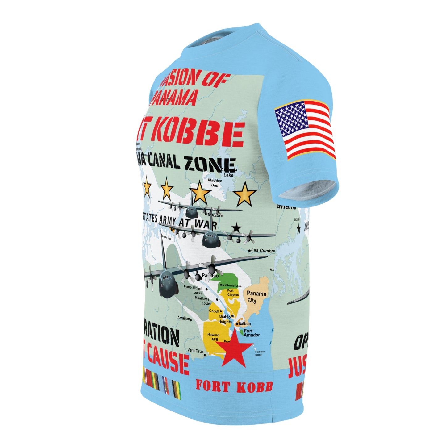 Unisex AOP Cut & Sew Tee - Invasion of Panama - Fort Kobbe - Operation Just Cause