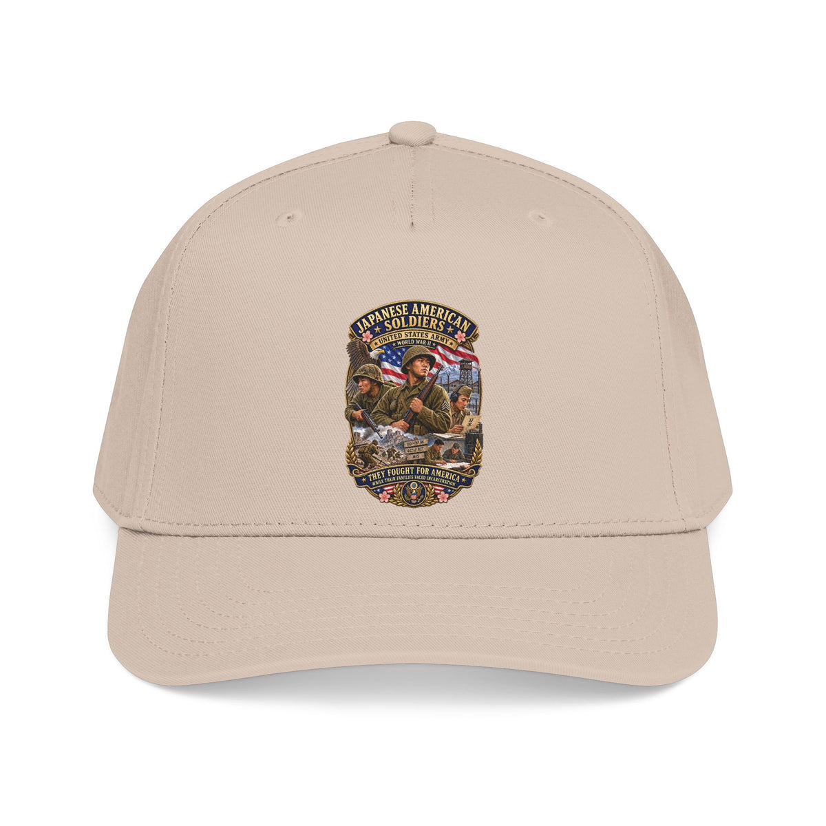 Mid Profile Baseball Cap - Japanese American WWII Soldiers - 3D - Enhanced