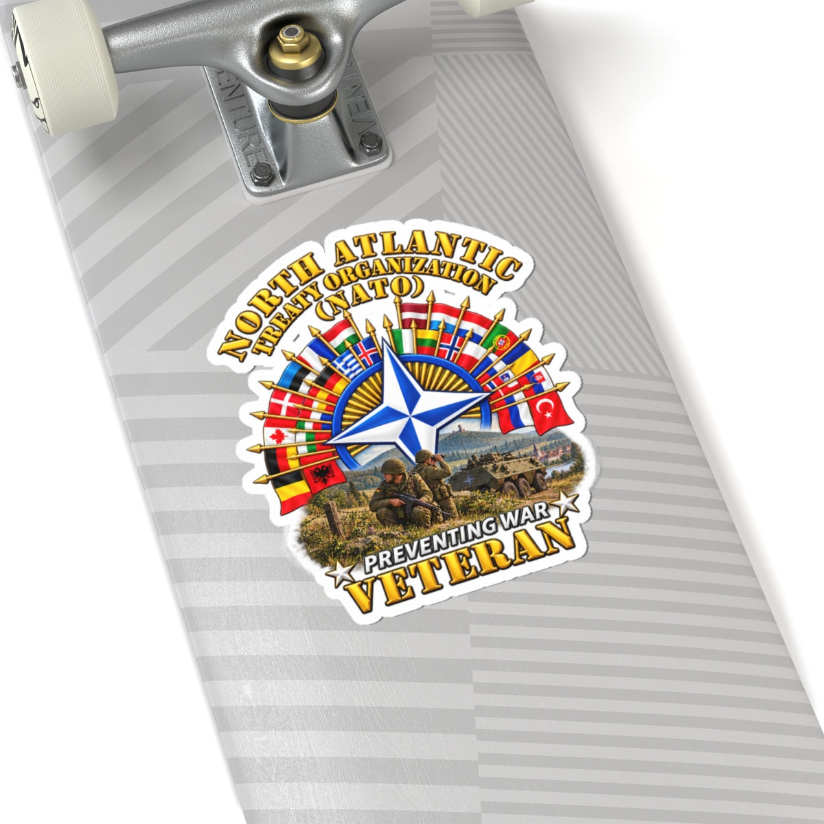 Kiss-Cut Stickers - NATO - Polished NATO Veteran - with flags - Military Scene - 3D - Transparent