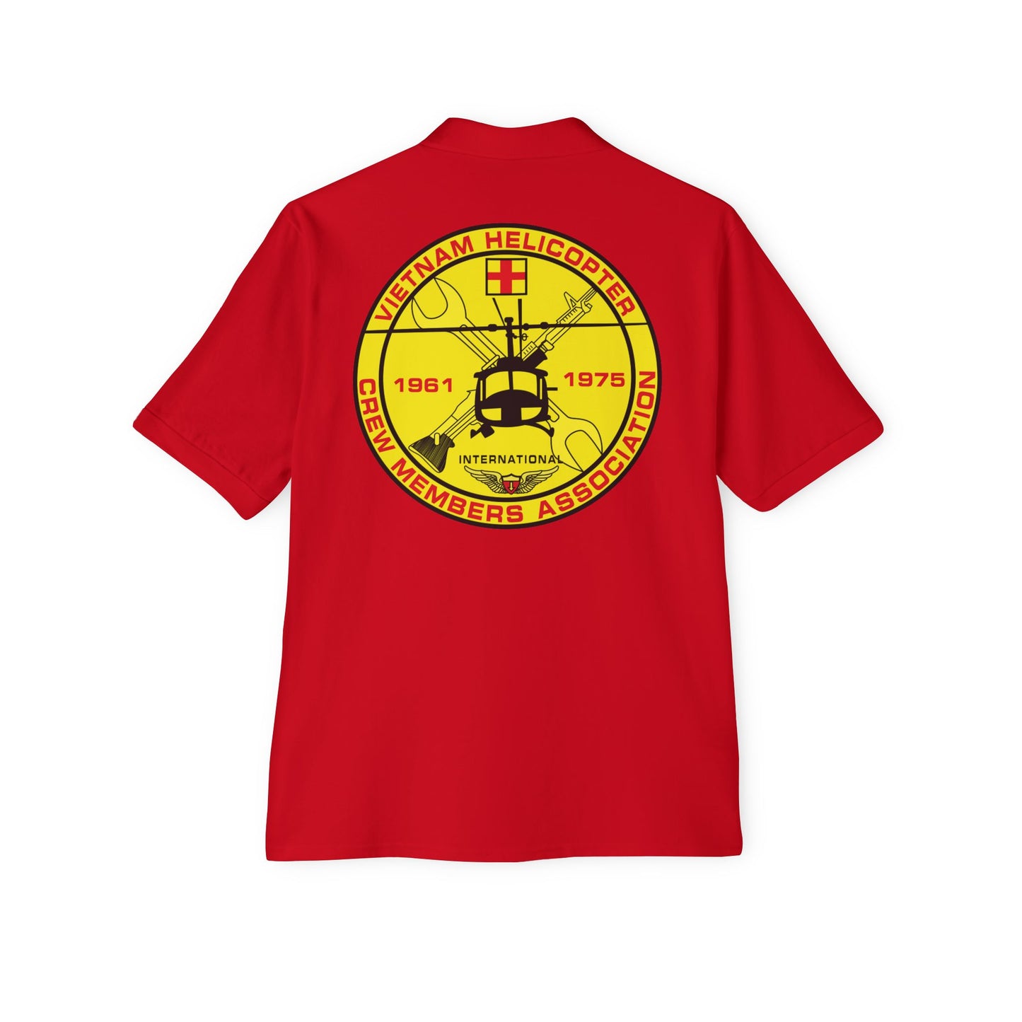 Men's Casual Piqué Polo - Vietnam Helicopter