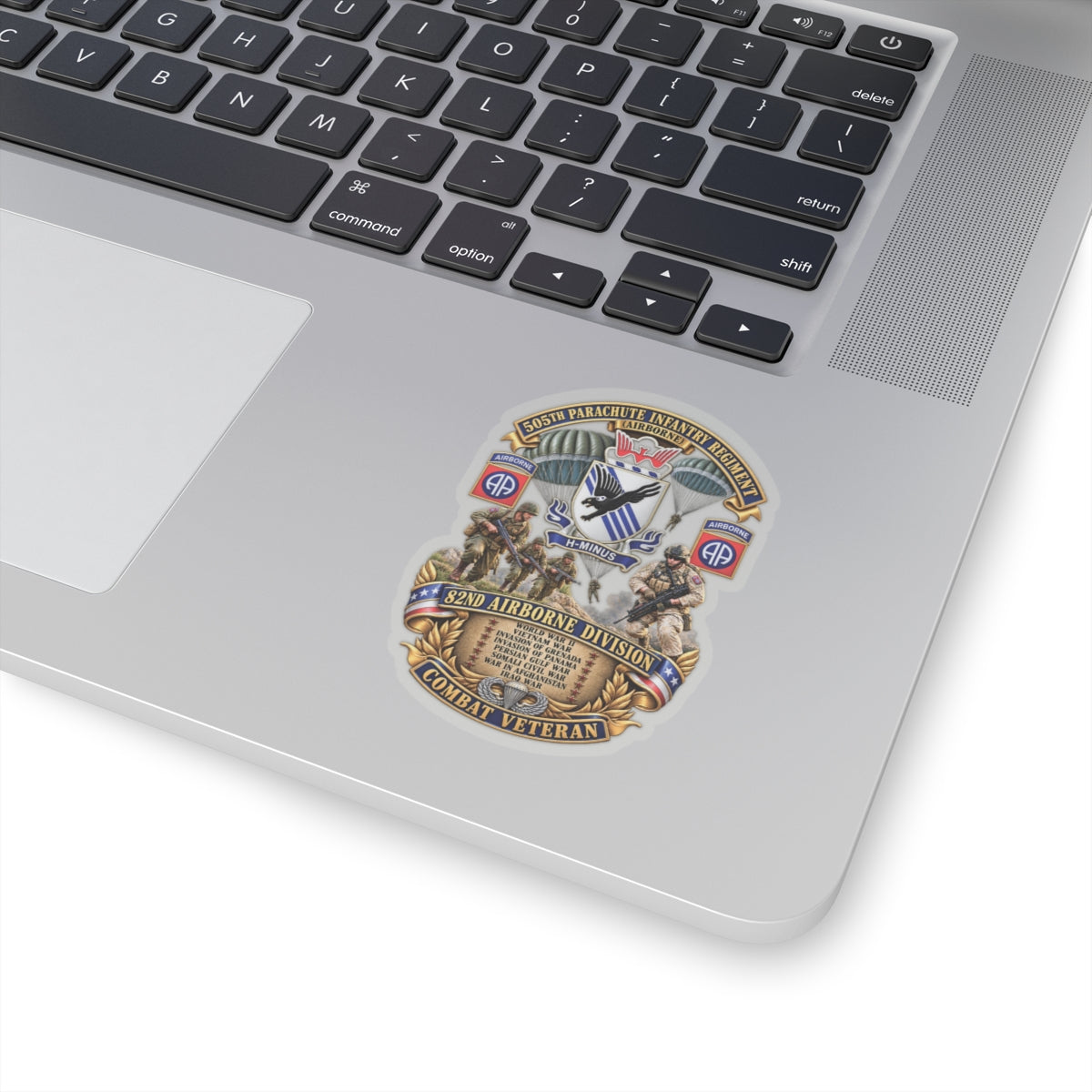 Kiss-Cut Stickers - Army - Combat Vet w 505th PIR - 82nd Airborne  w Campaigns - Soldiers - SSI - 3D - Enhanced
