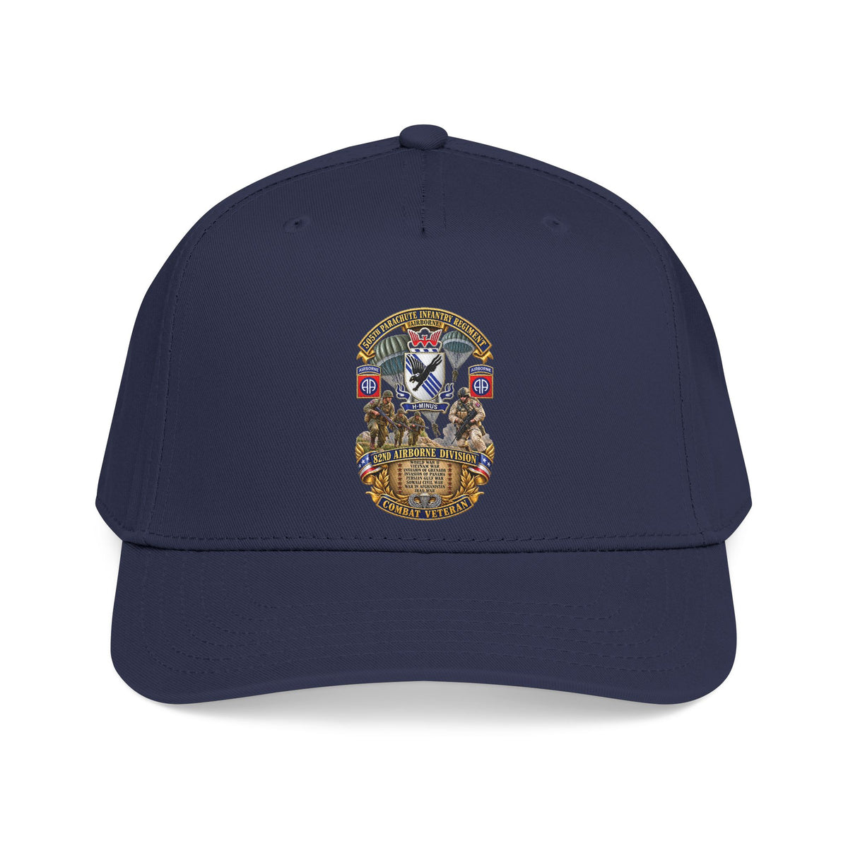 Mid Profile Baseball Cap - Army - Combat Vet w 505th PIR - 82nd Airborne  w Campaigns - Soldiers - SSI - 3D - Enhanced
